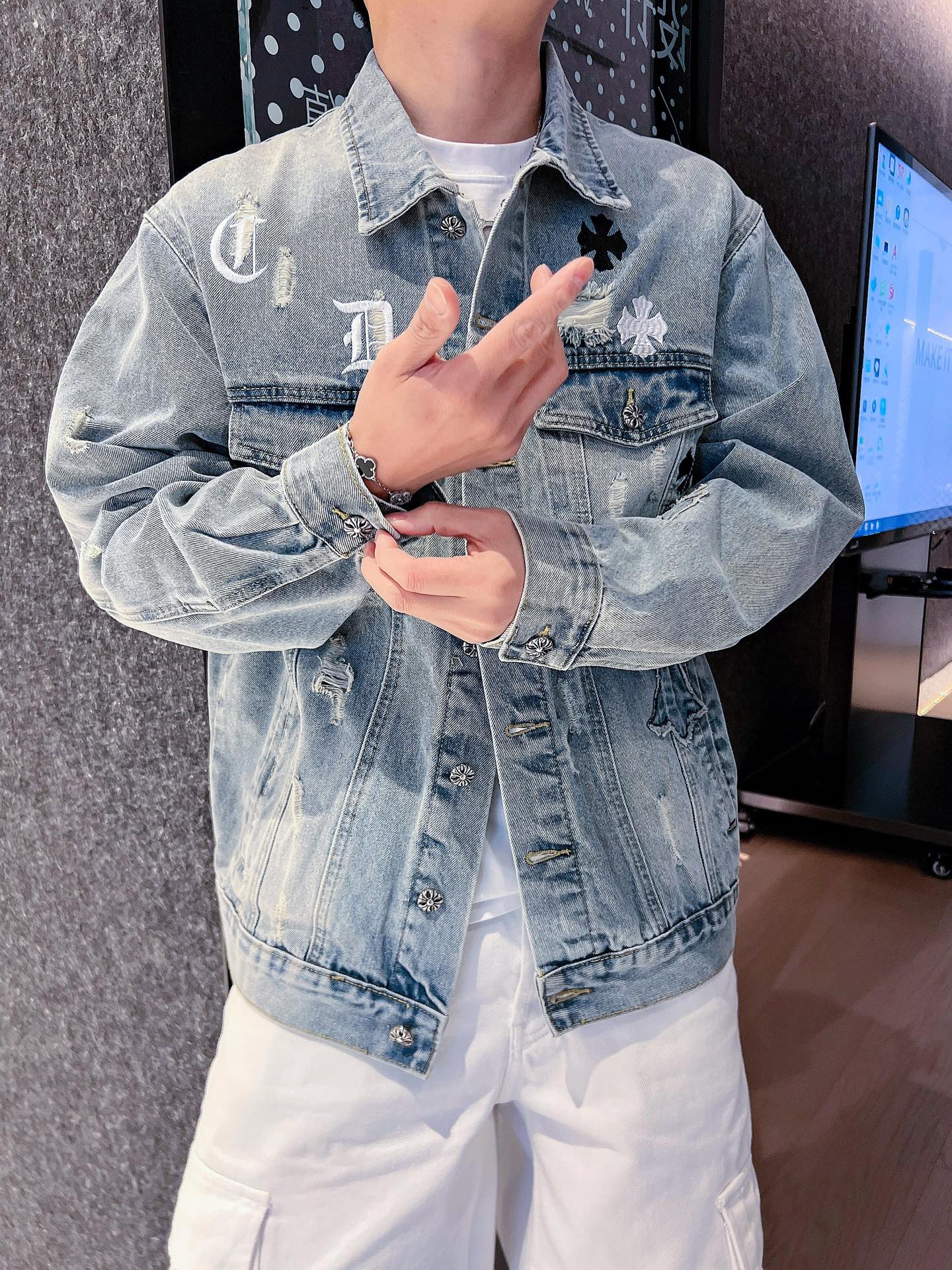 ブランド服通販 クロムハーツ デニムジャケット  メンズ
