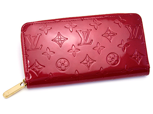 LOUIS VUITTON ルイヴィトン モノグラムヴェルニ M91981 ジッピー ウォレット ラウンドファスナー長財布ポムダムール レッド
