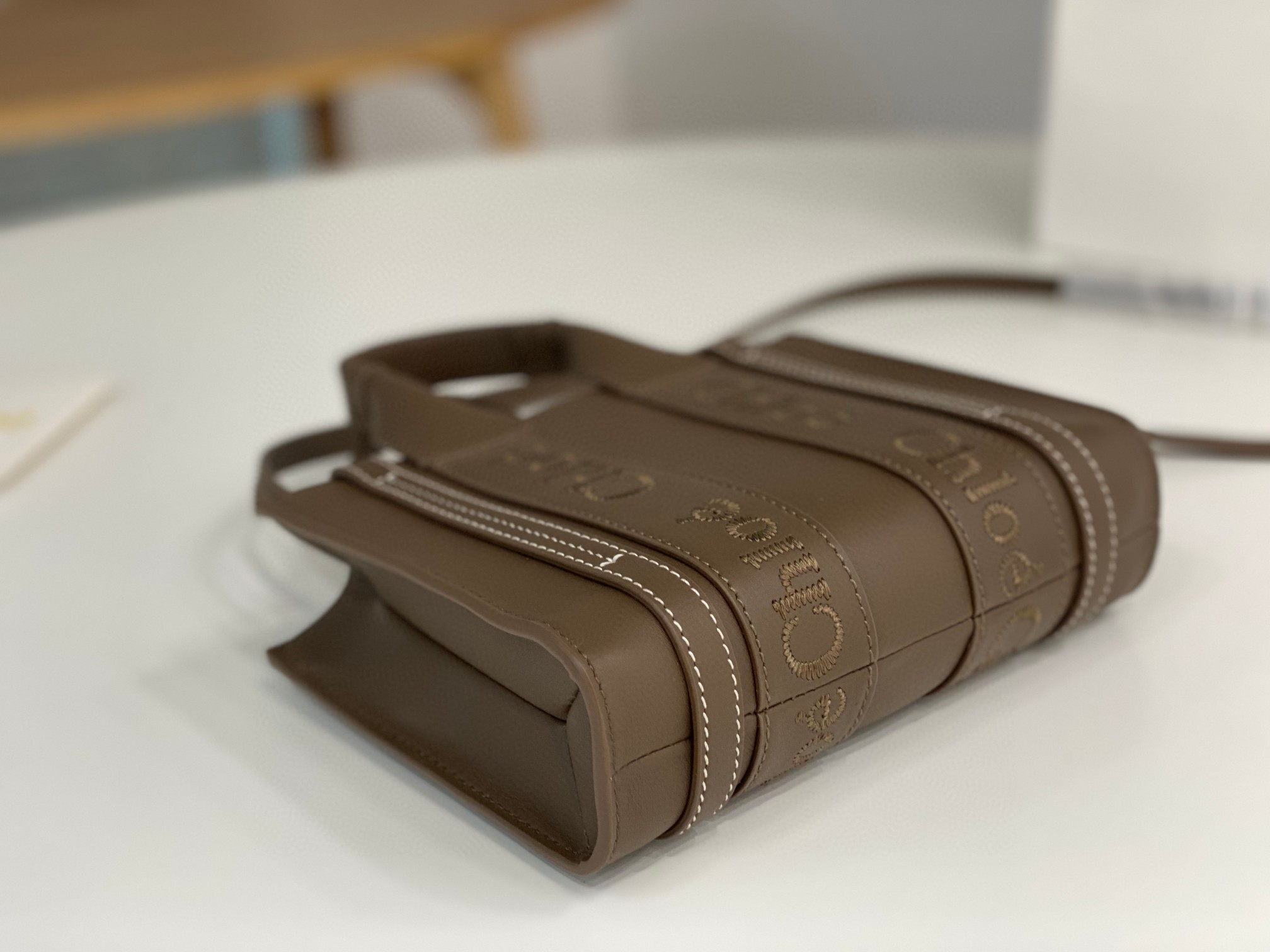 クロエ 高品質 Woody 20cm MINI 2WAY ハンドバッグ