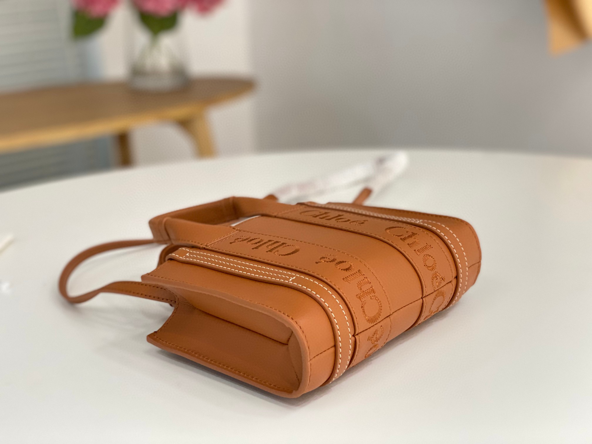 完美品 クロエ Woody 20cm MINI 2WAY ハンドバッグ