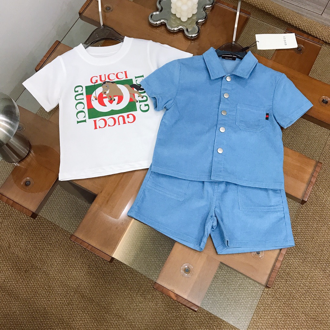 26SS夏新作 KID’S 服 グッチ 上下服 セットアップ 3枚