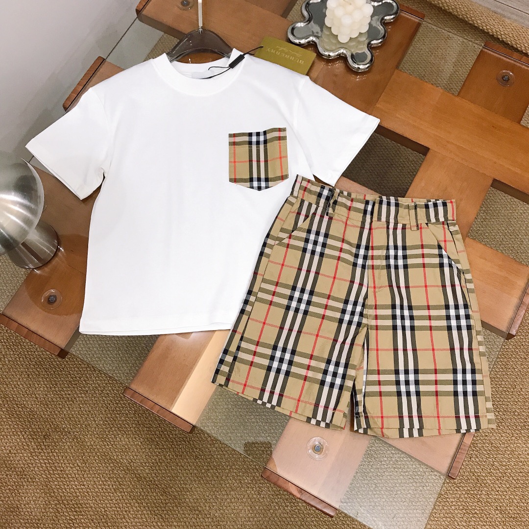 26SS夏新作 KID’S 服 バーバリー 上下服 セットアップ