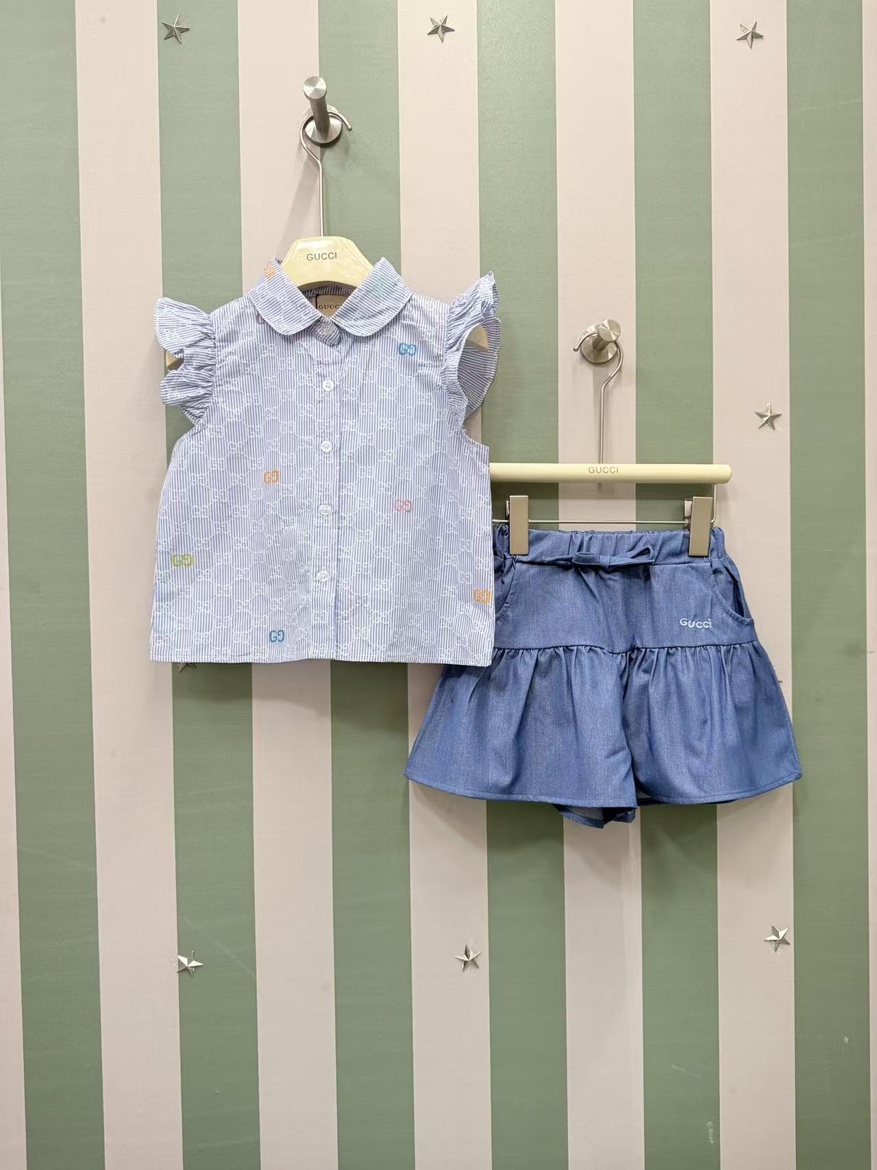 26SS夏新作 KID’S 服 グッチ 上下服 セットアップ