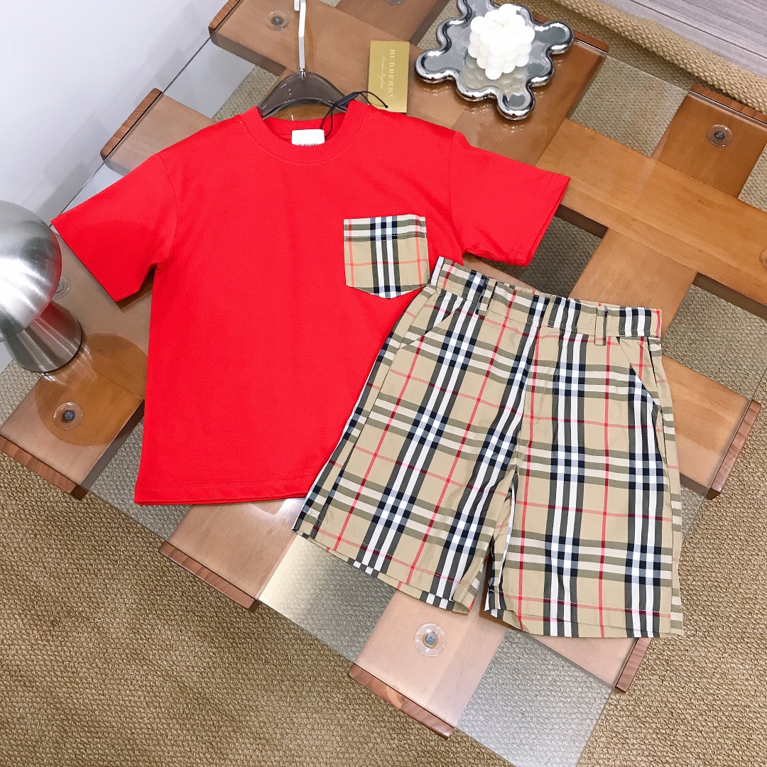 26SS夏新作 KID’S 服 バーバリー 上下服 セットアップ