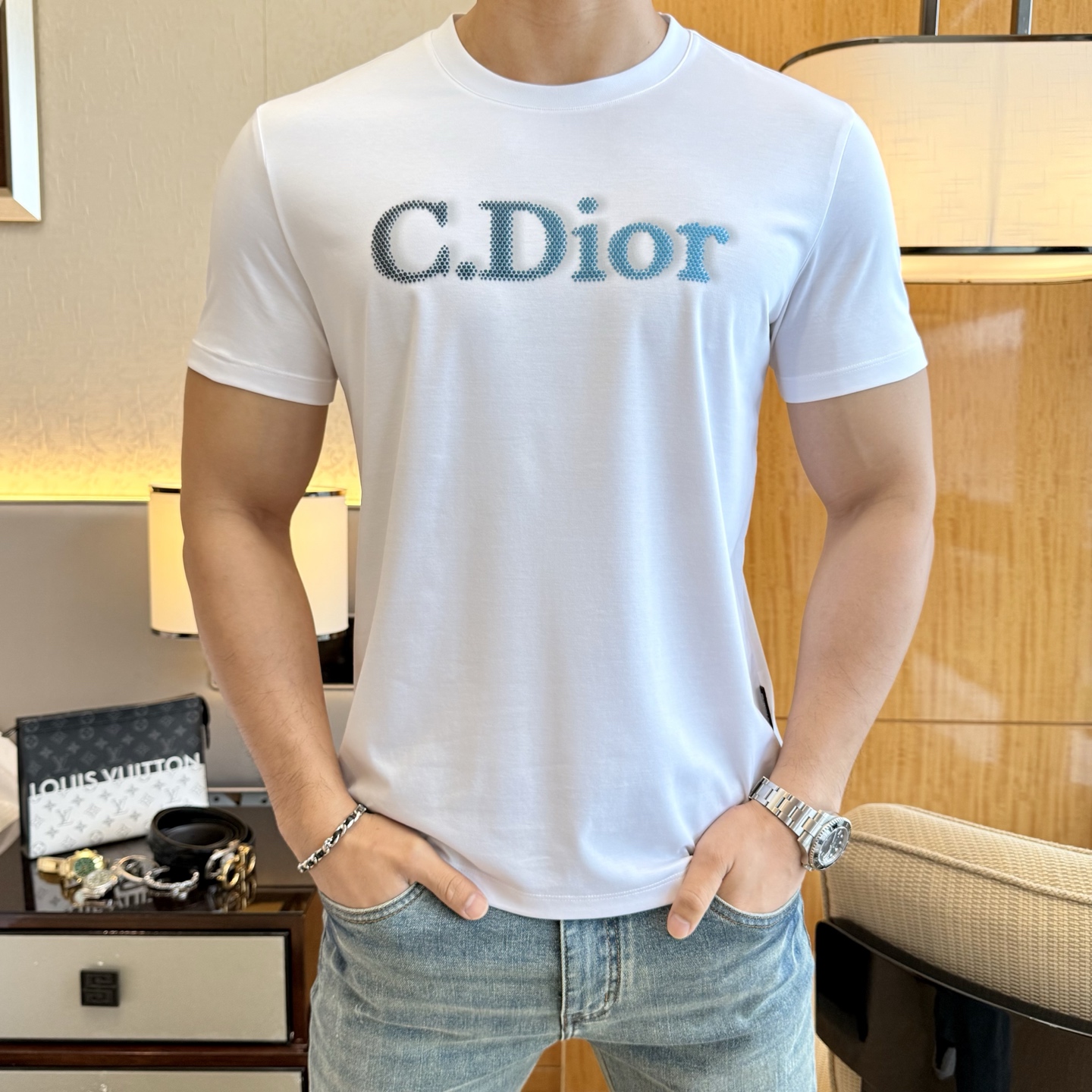 クリスチャンディオール 半袖Tシャツ トップス  メンズ