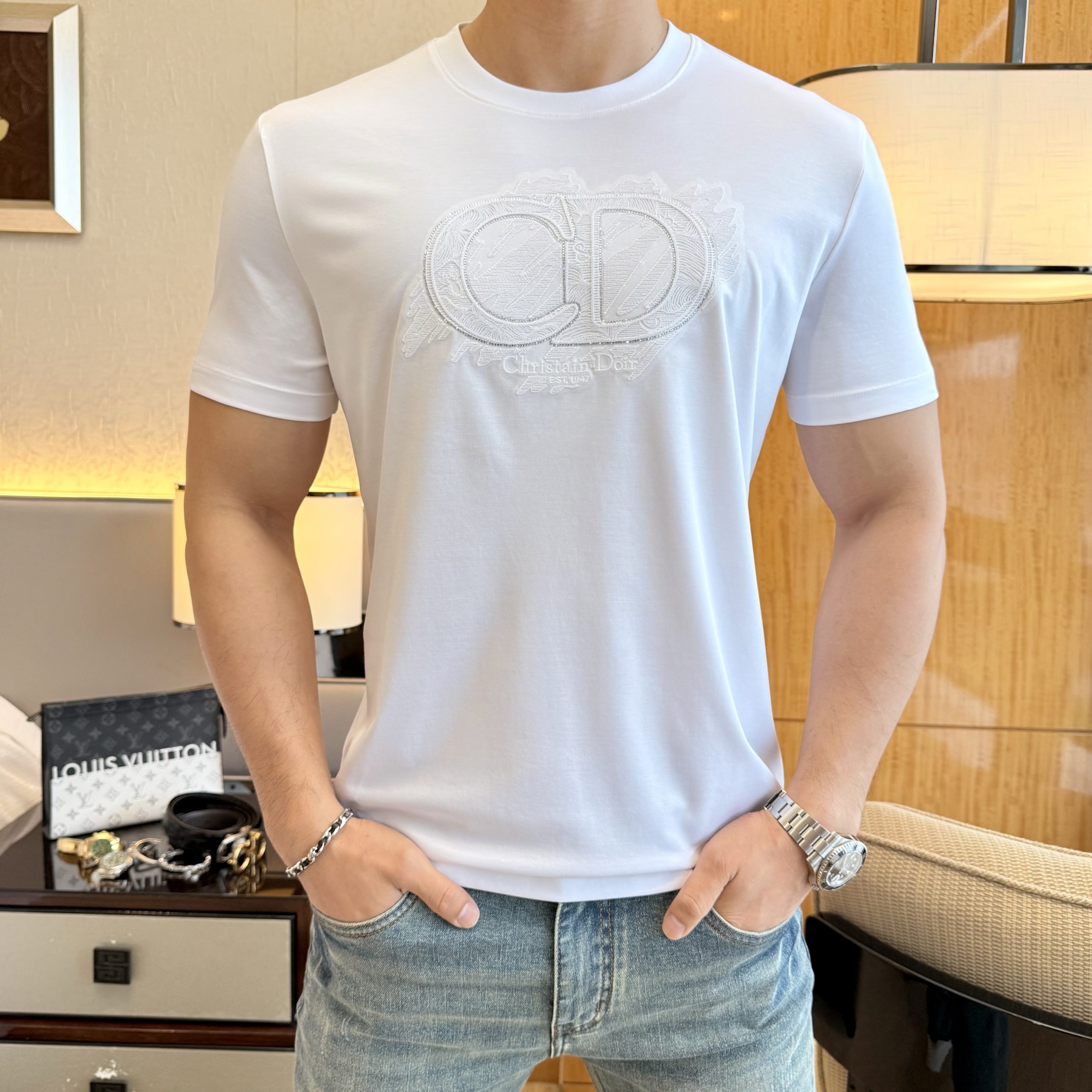 クリスチャンディオール 半袖Tシャツ トップス メンズ