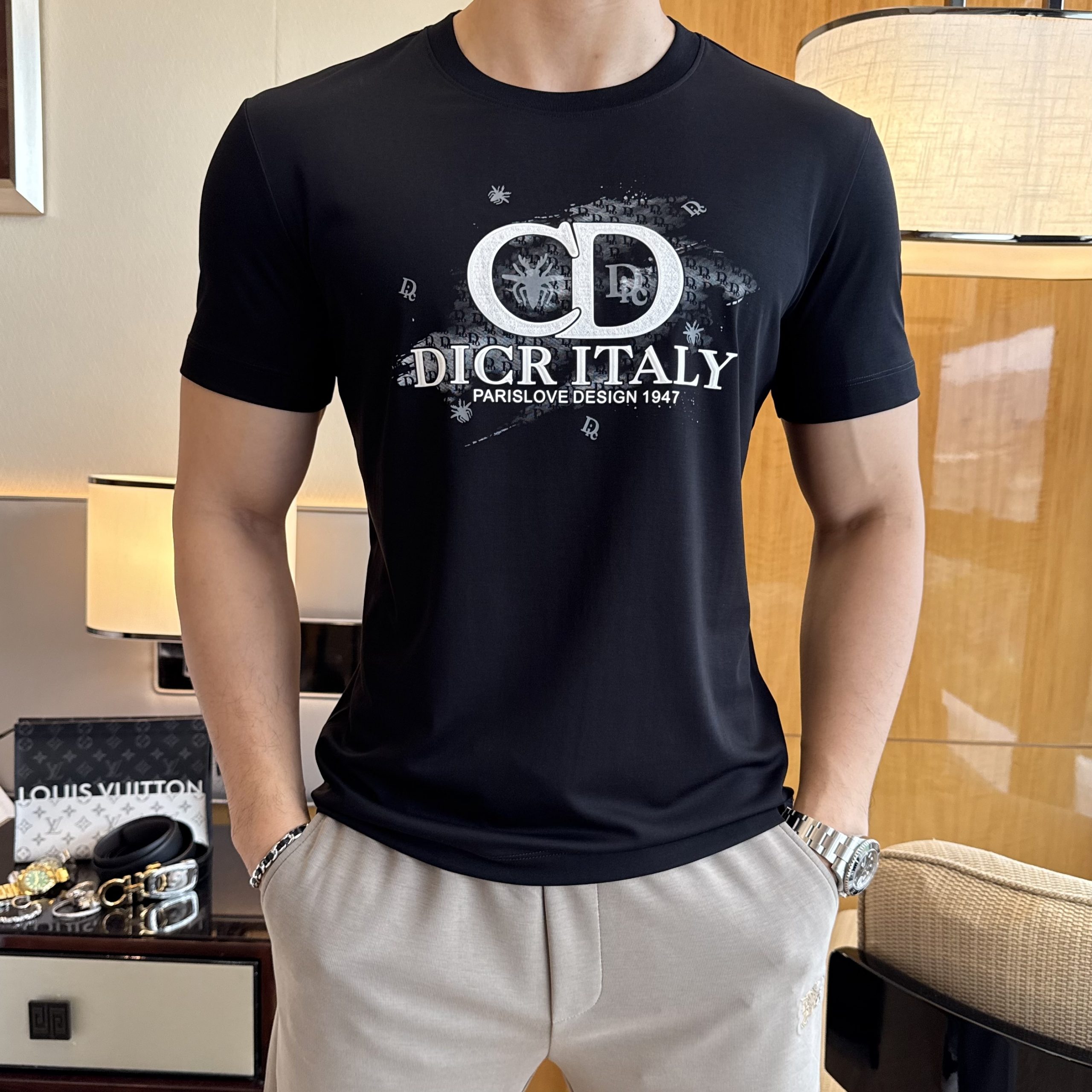 クリスチャンディオール 半袖Tシャツ トップス  メンズ