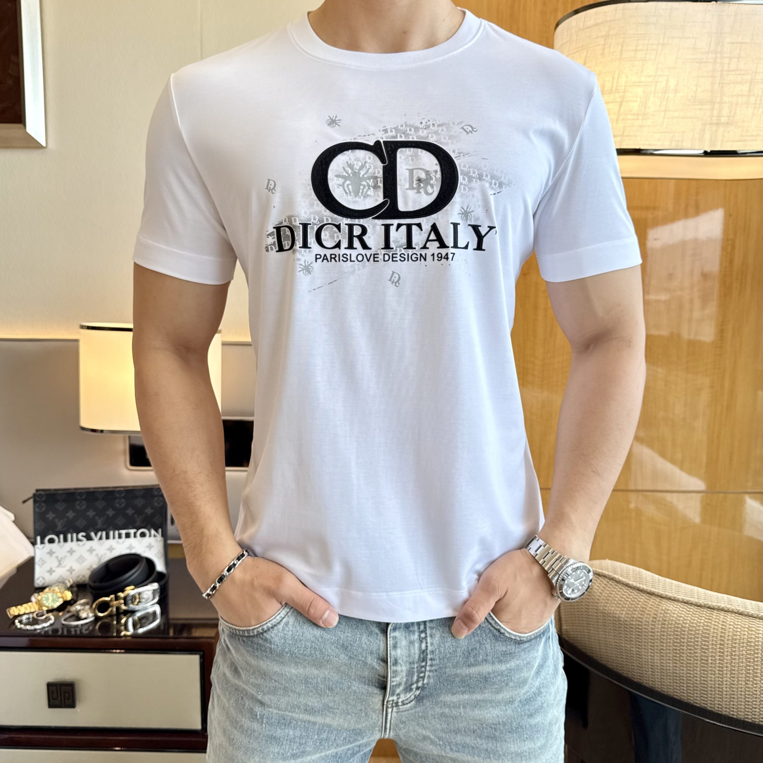 クリスチャンディオール 半袖Tシャツ トップス メンズ