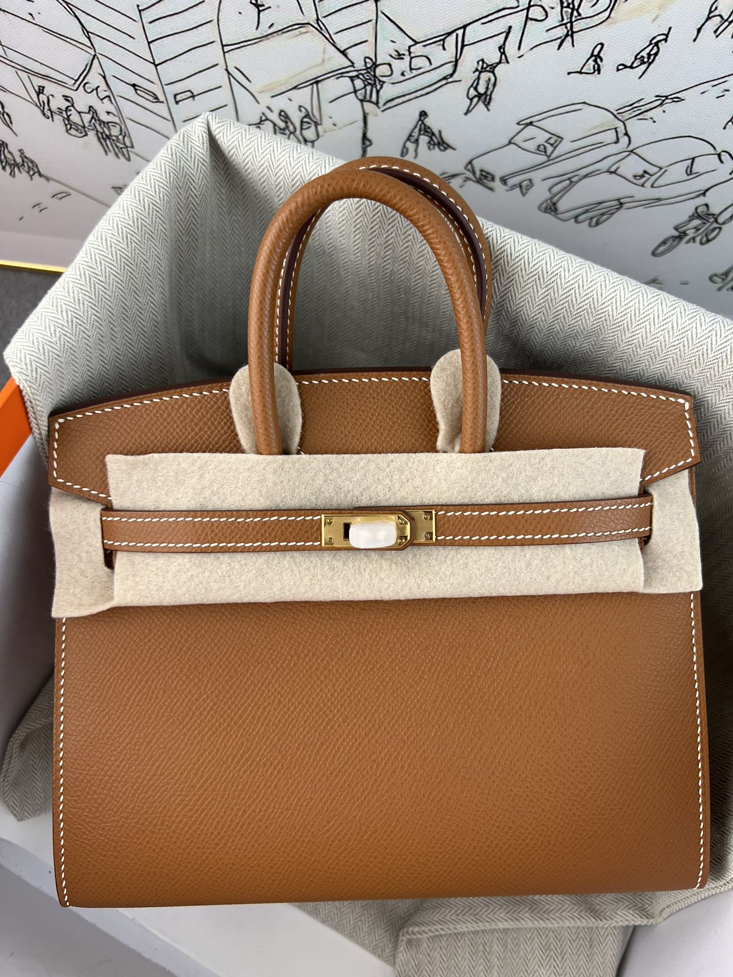 TOP エルメス BIRKIN? バーキン20cm Epson 手作り Beeswax thread 2604