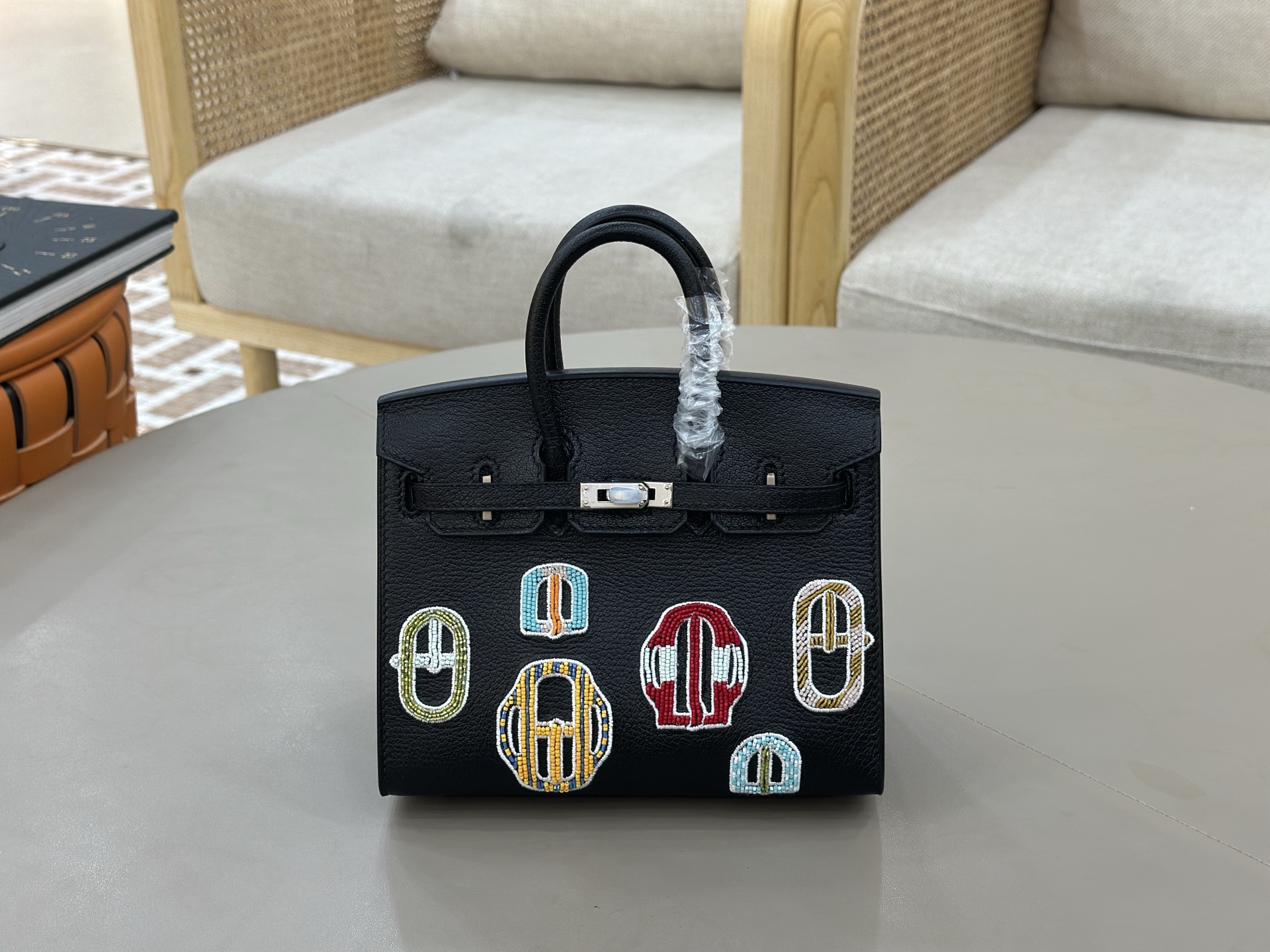 エルメス 限定品 バーキン20 Bouclerie Moderne Casaque ブラック 2604