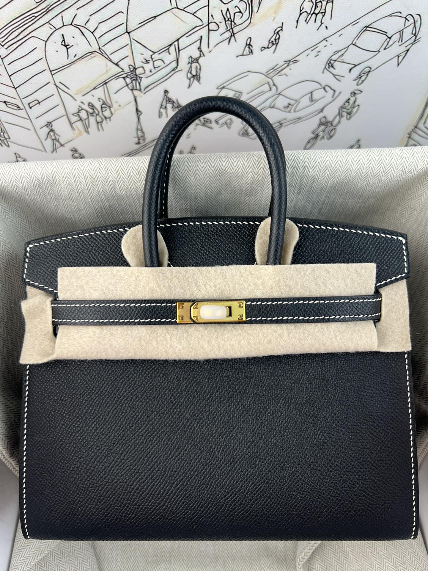 TOP エルメス BIRKIN? バーキン20cm Epson 手作り Beeswax thread 2604