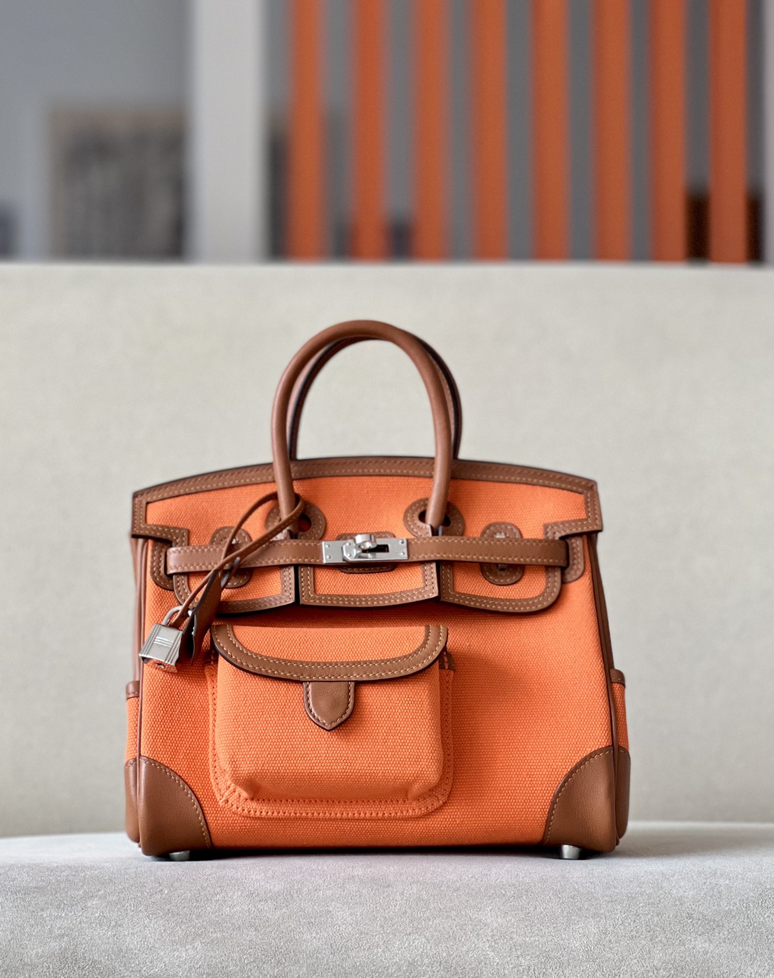 エルメス 全手作りBirkin Cargo?バーキンカーゴ25 2604BLJ2150-B