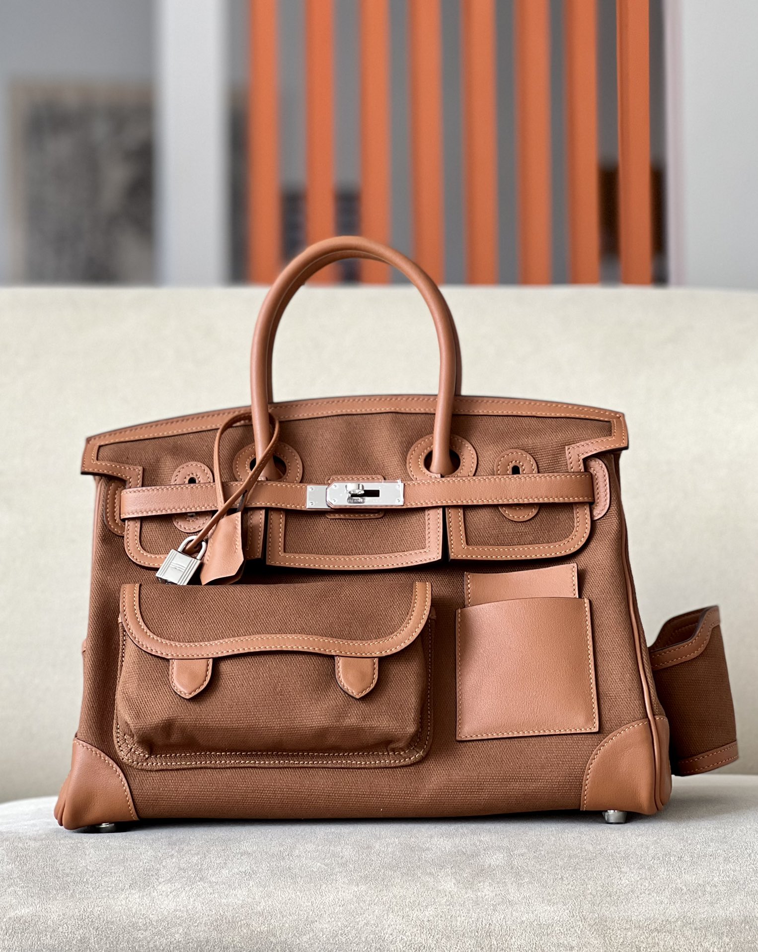 エルメス 全手作りBirkin Cargo?バーキンカーゴ35 2604BLJ2500-B