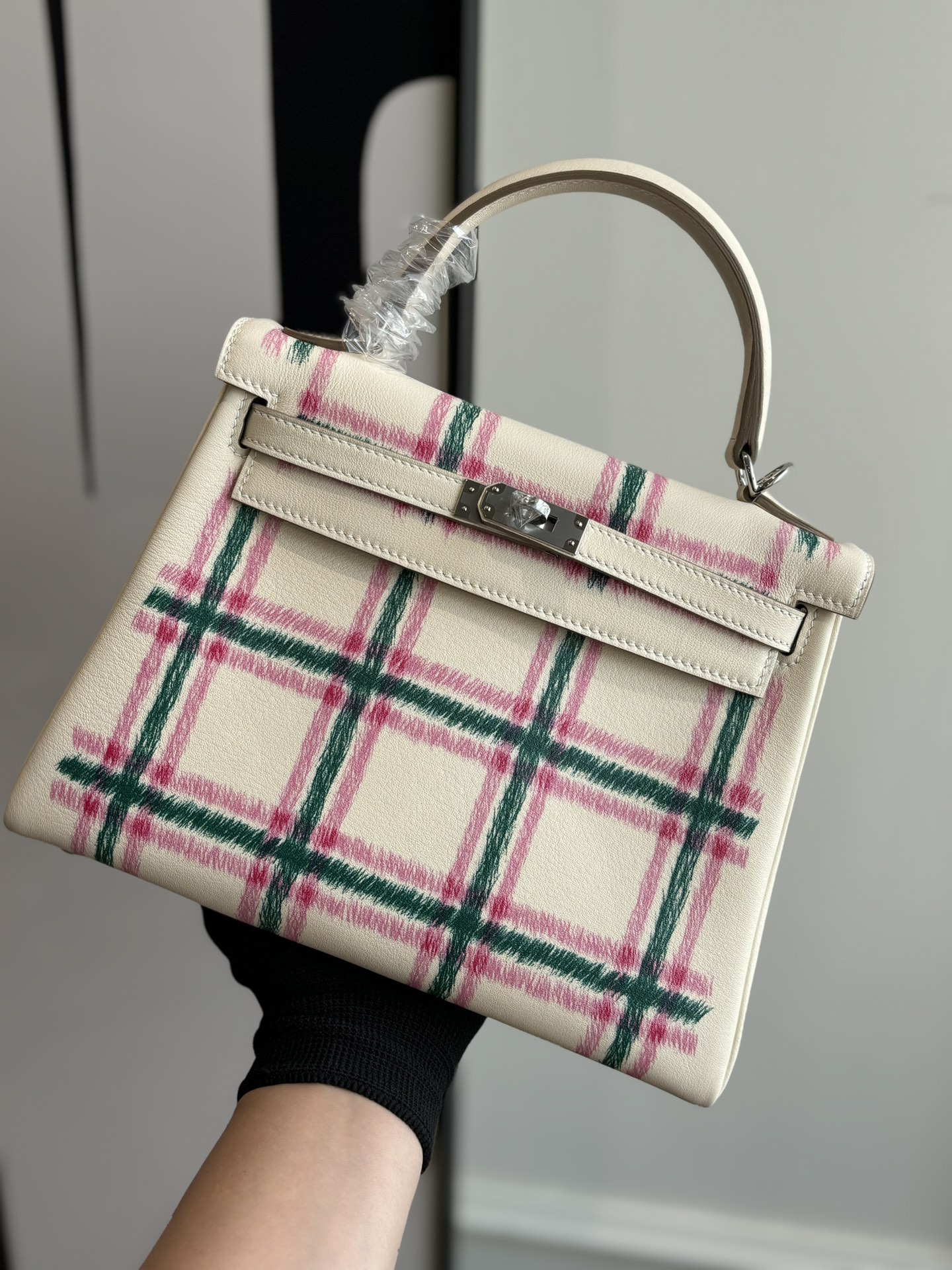 TOP エルメス ケリー25 Kelly グラフィティ 手作り Swift 2WAY バッグ