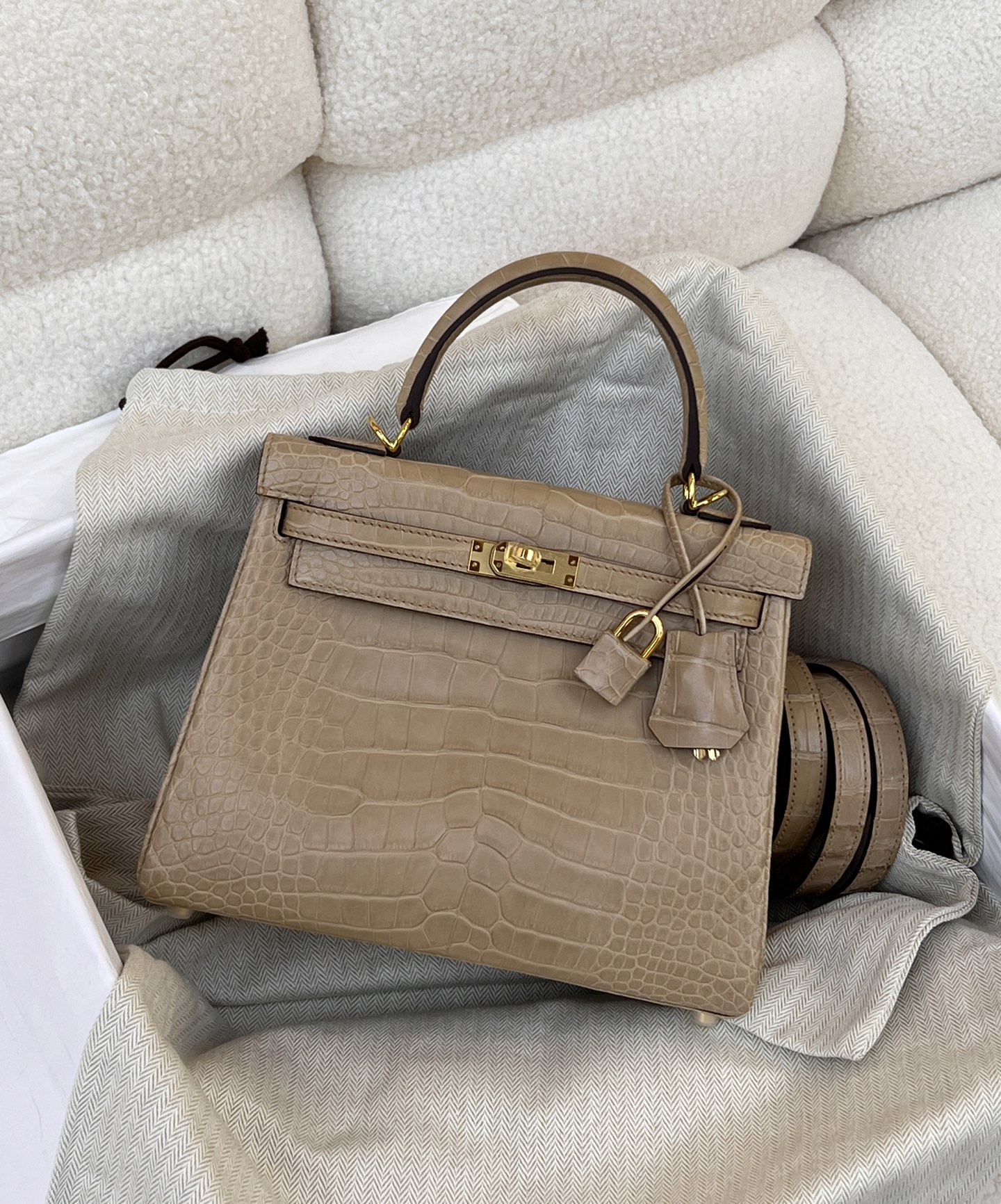 エルメス ケリー25 Kelly クロコダイル 全手作り 2Way バッグ 個人仕様