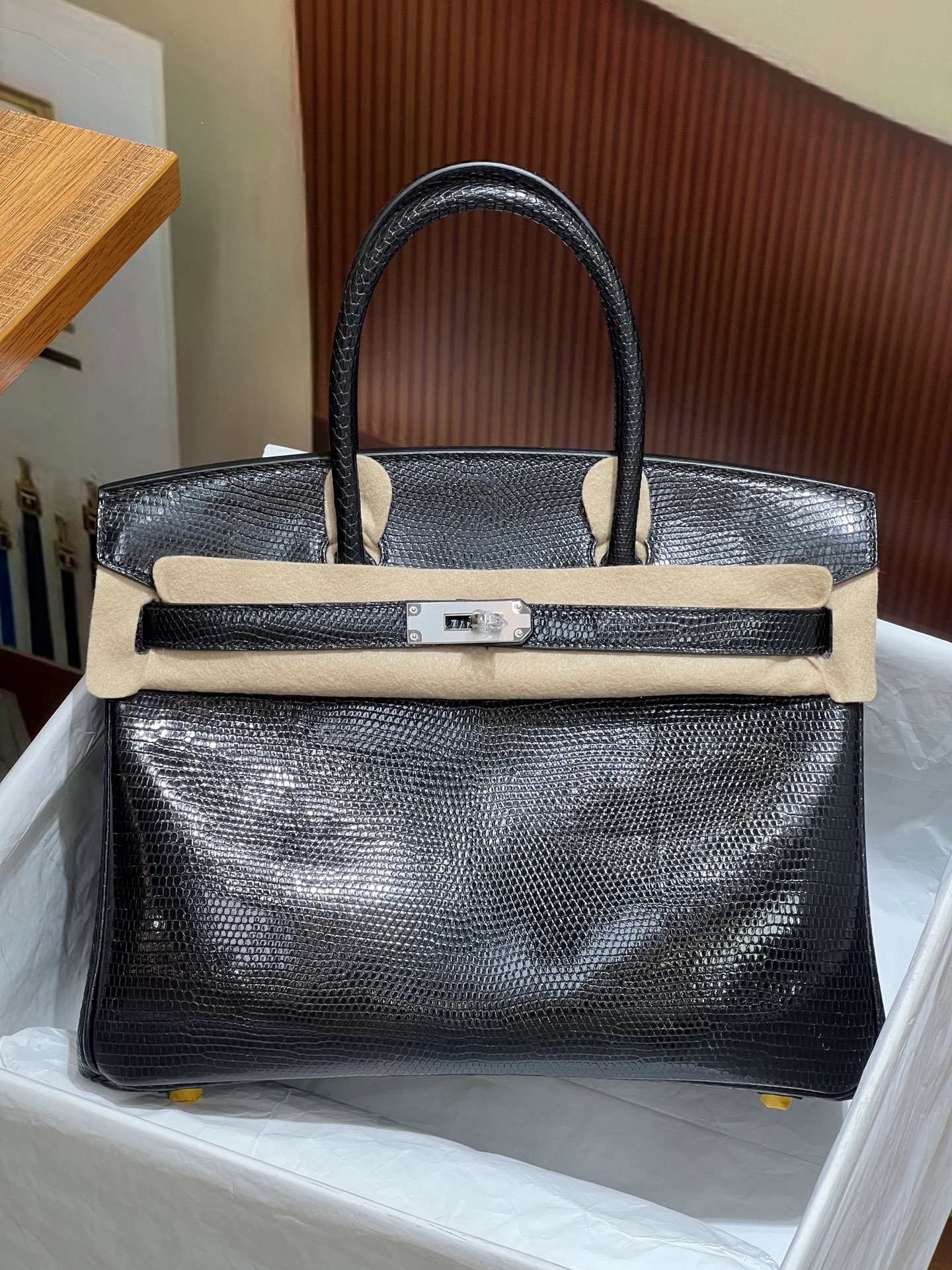 エルメスTOPバーキン25 Birken Hcpリザード全手作り Beeswax thread