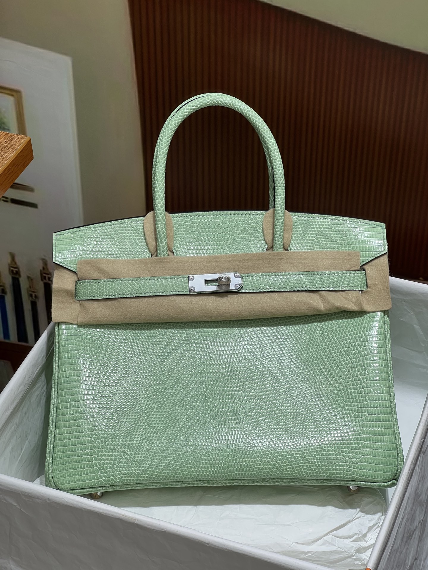 エルメスTOPバーキン25 Birken Hcpリザード全手作り Beeswax thread