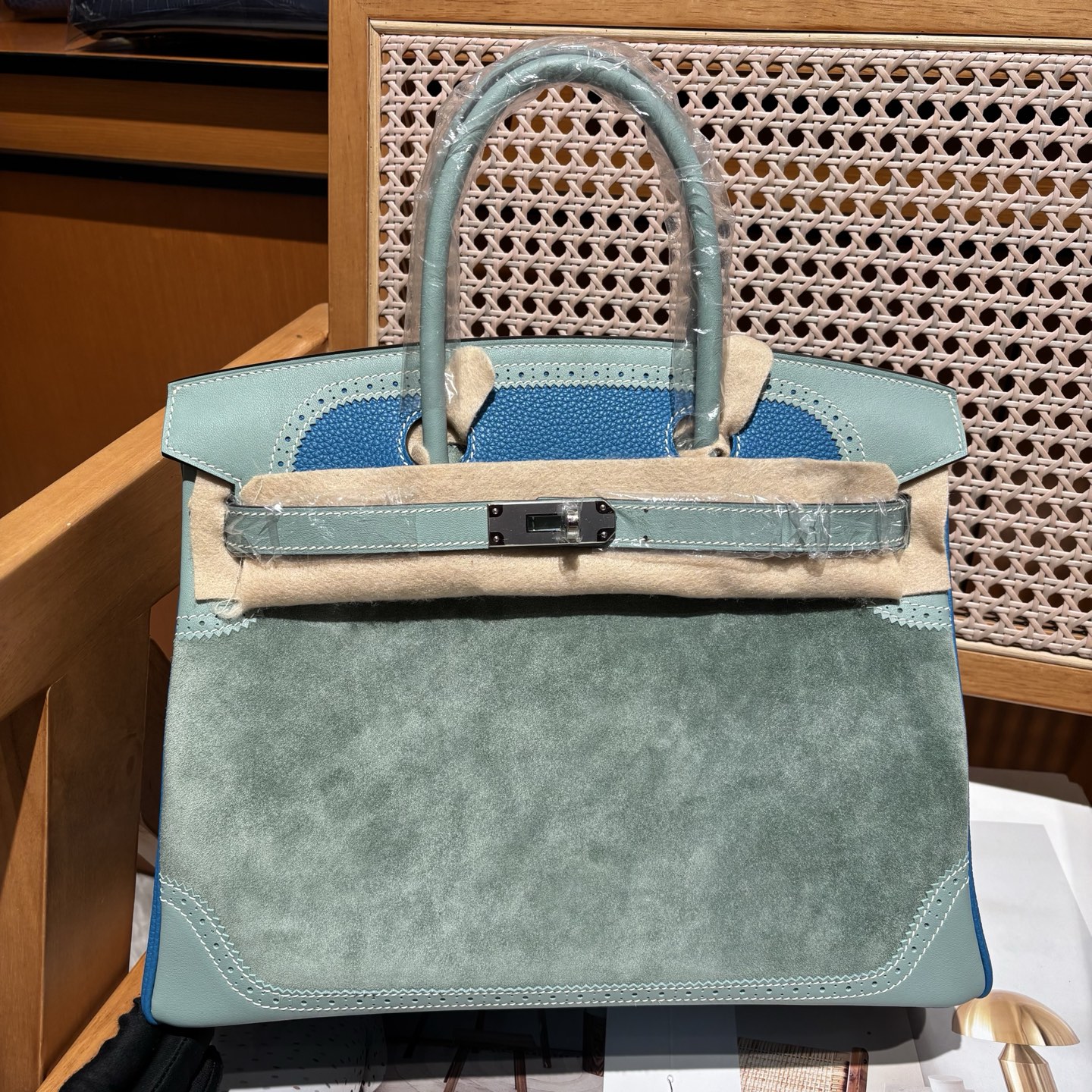 エルメス 最高品質バーキン30cm BIRKIN レース Swift/スエード 手作り