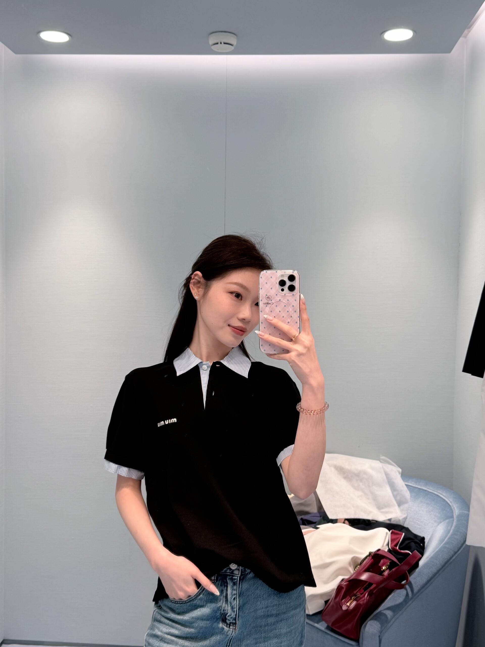 26新春婦人服 ミュウミュウ 半袖Tシャツ トップス