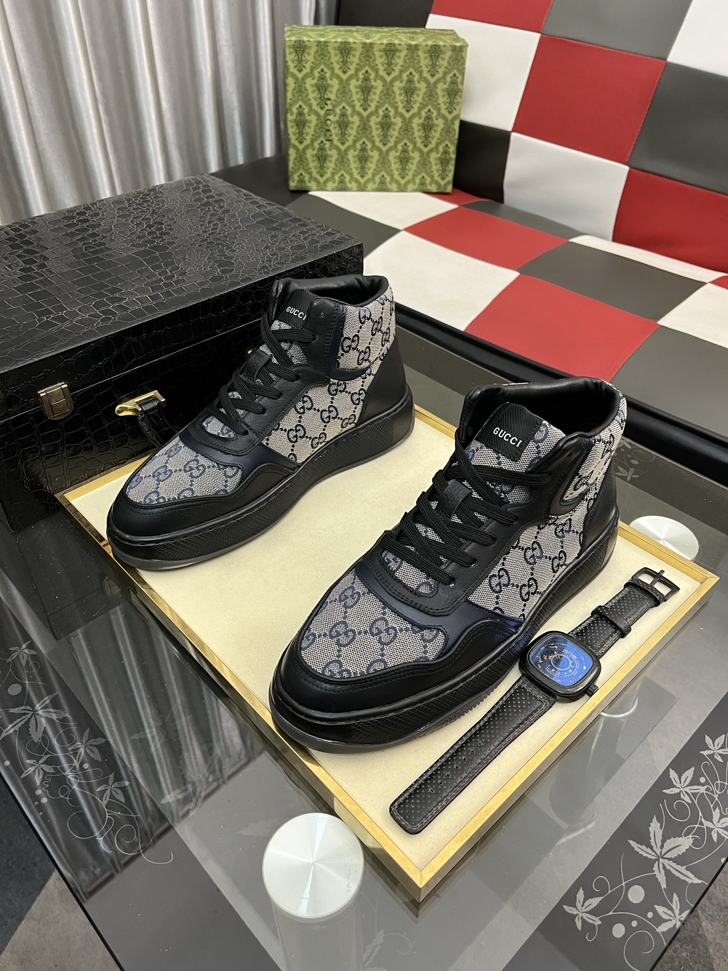 靴 グッチ 靴/ショートレインブーツ メンズ
