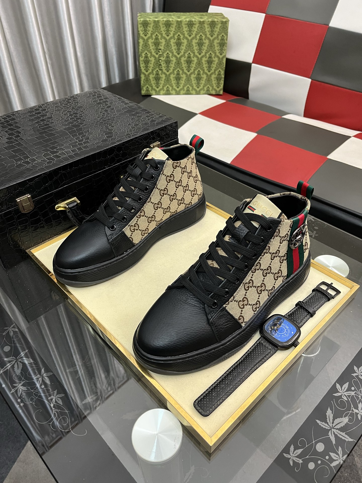 靴 グッチ 靴/ショートレインブーツ メンズ