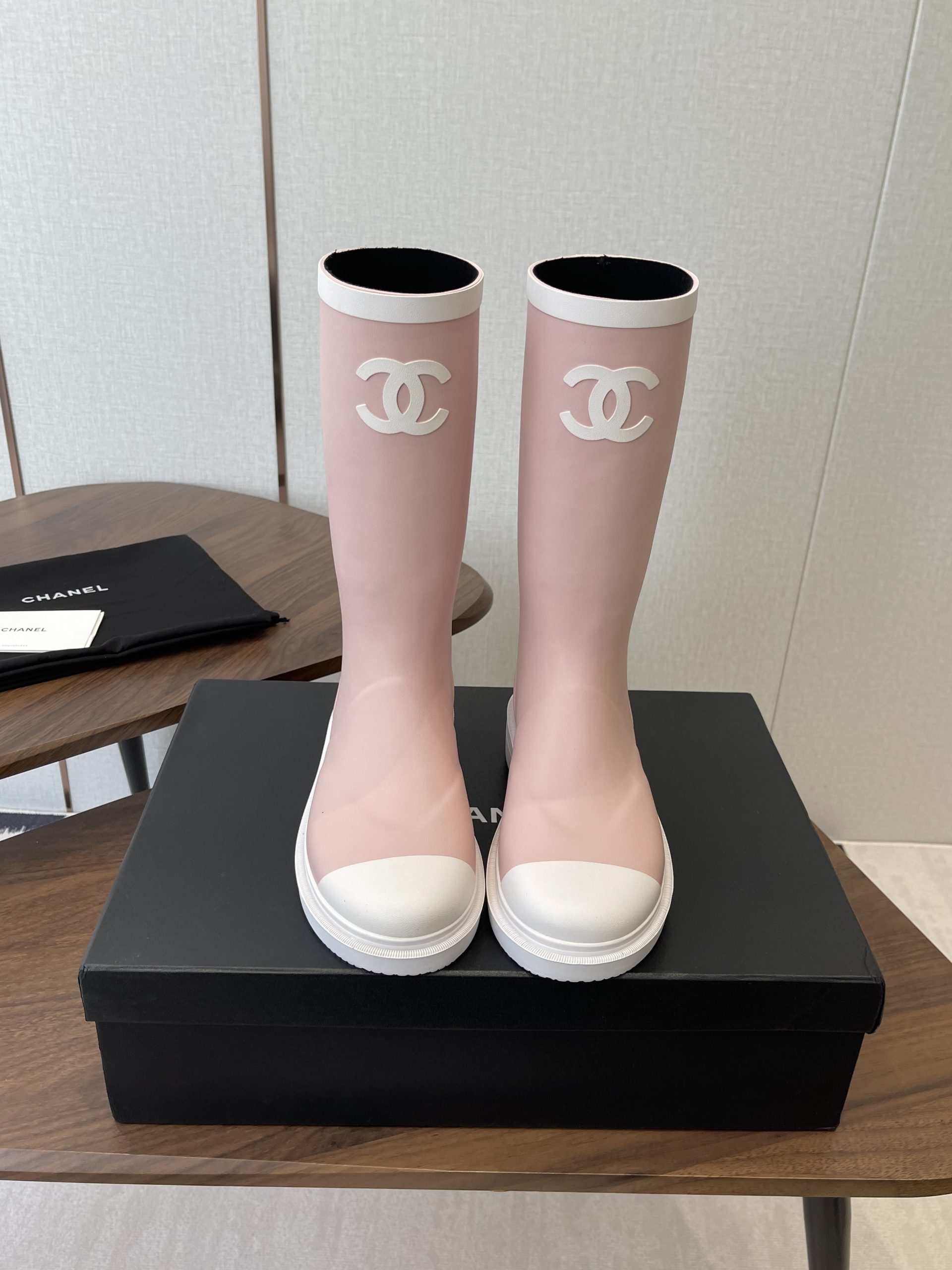 靴 シャネル ロングブーツ ブーツ レディース