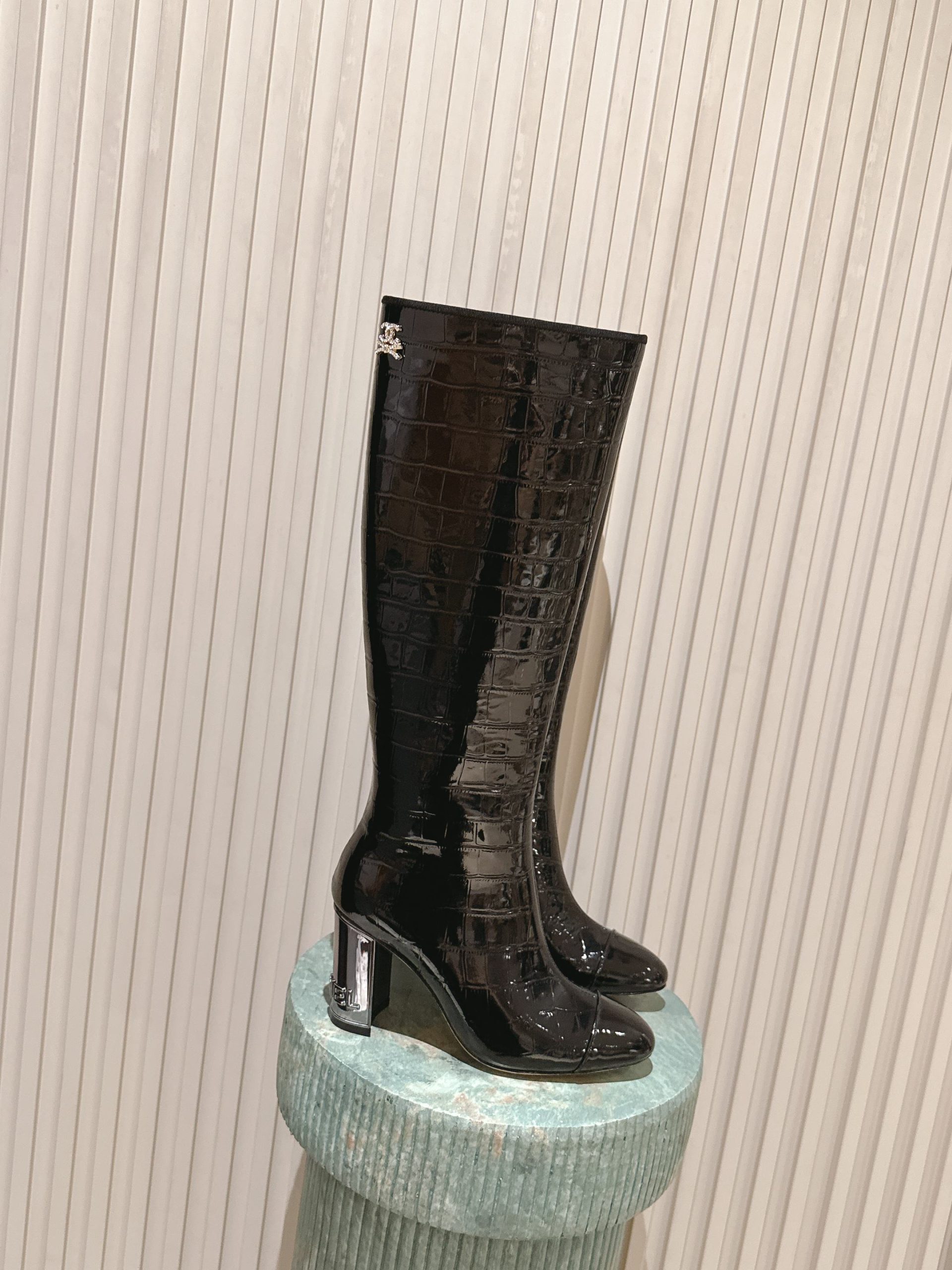 靴 シャネル ロングブーツ ブーツ レディース