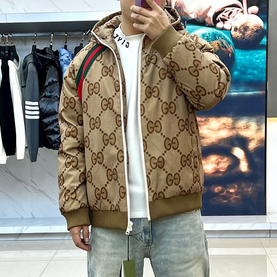 秋冬暖かい服 グッチ 綿入れ ジャケット アウター