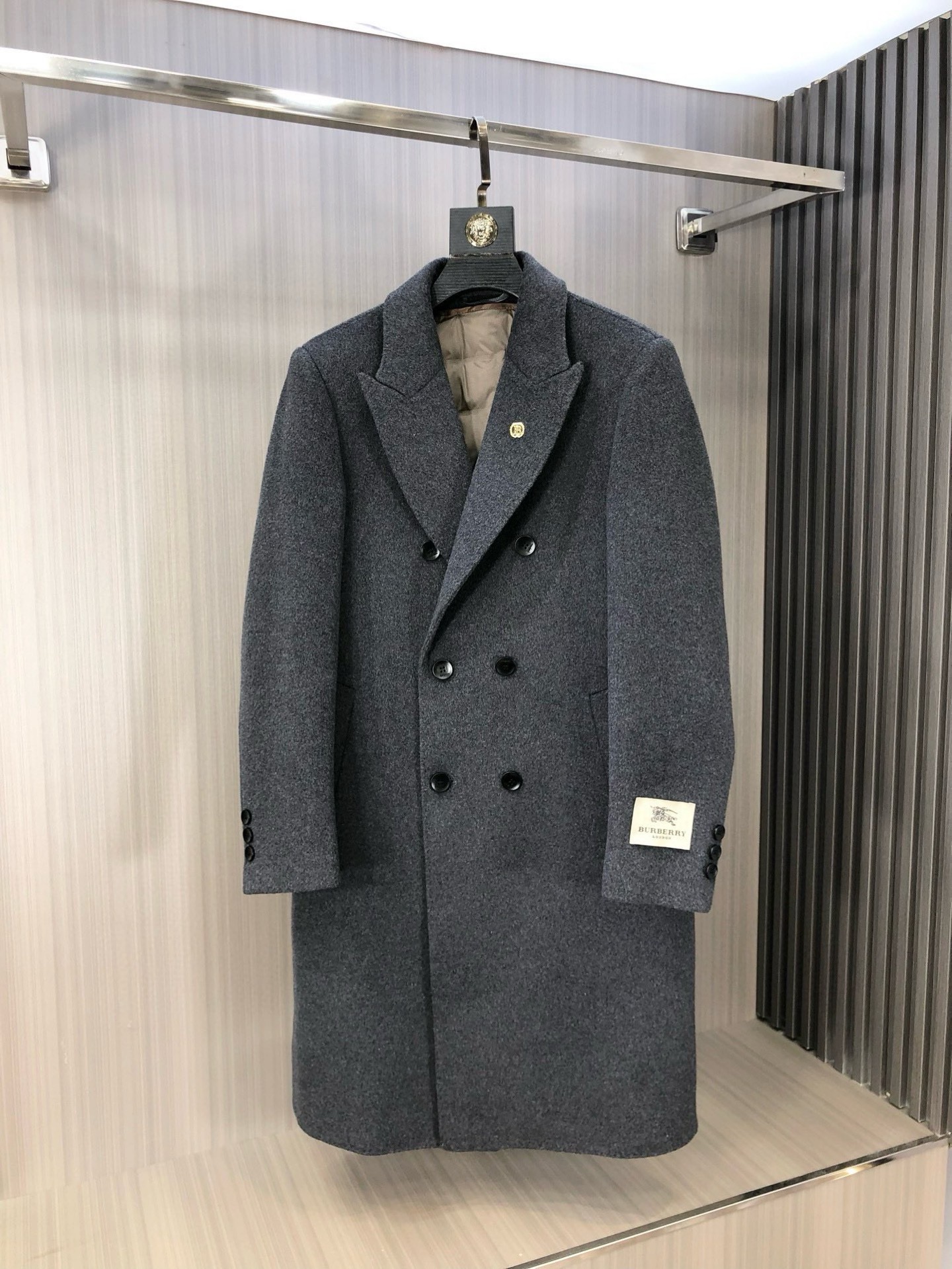 秋冬暖か服 バーバリー ウールコート ロングコート  メンズ
