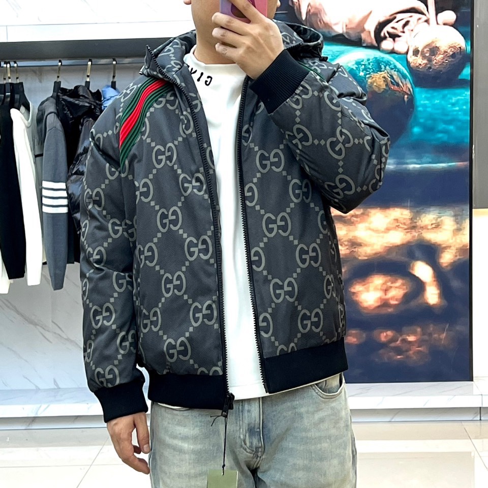 秋冬暖かい服 グッチ 綿入れ ジャケット アウター