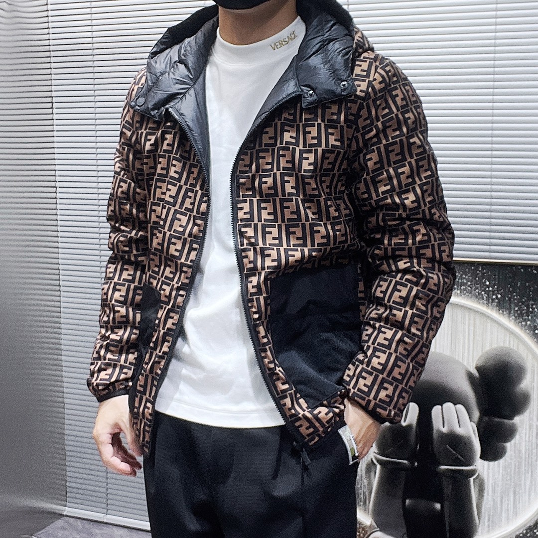 秋冬暖かい服 フェンディ 綿入れ ジャケット アウター