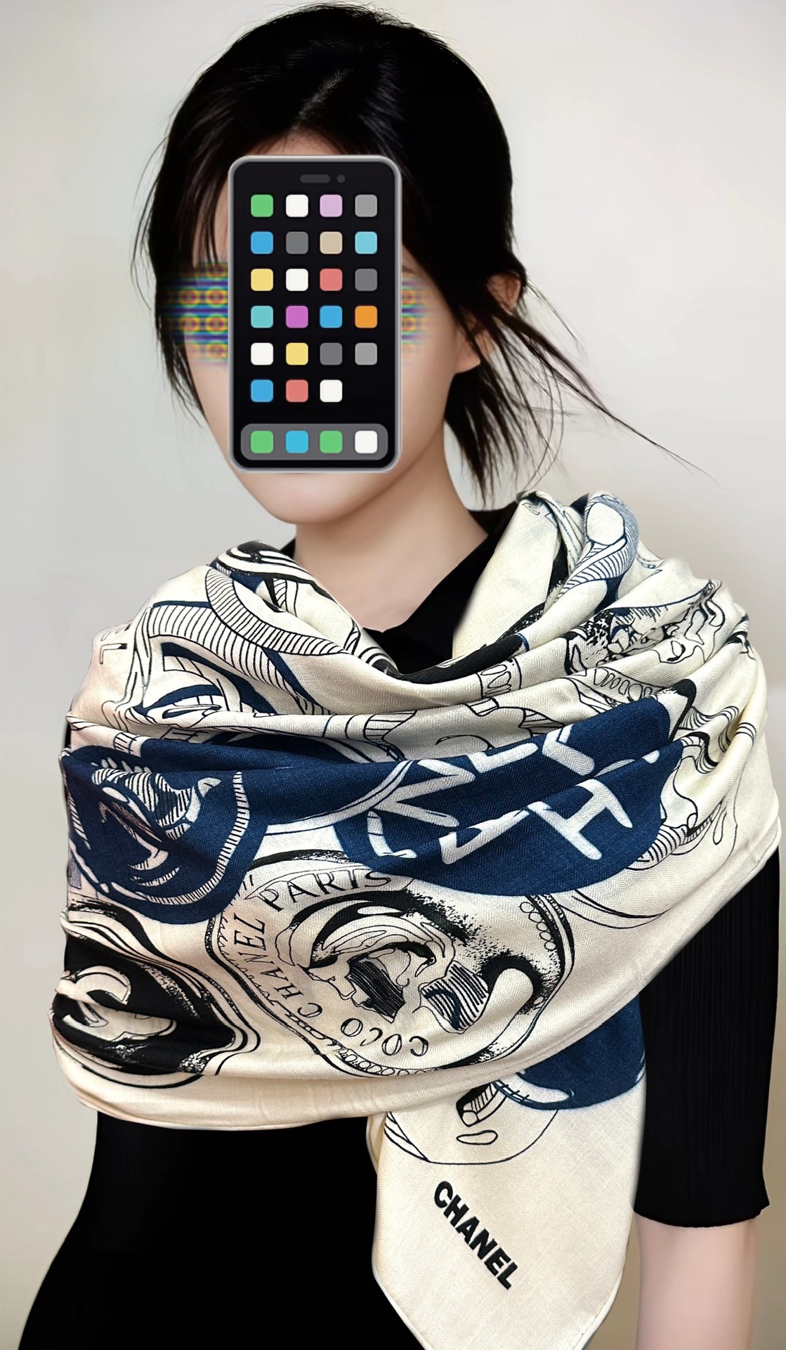 2025秋冬人気muffler シャネル マフラー 防寒 大判 ストール