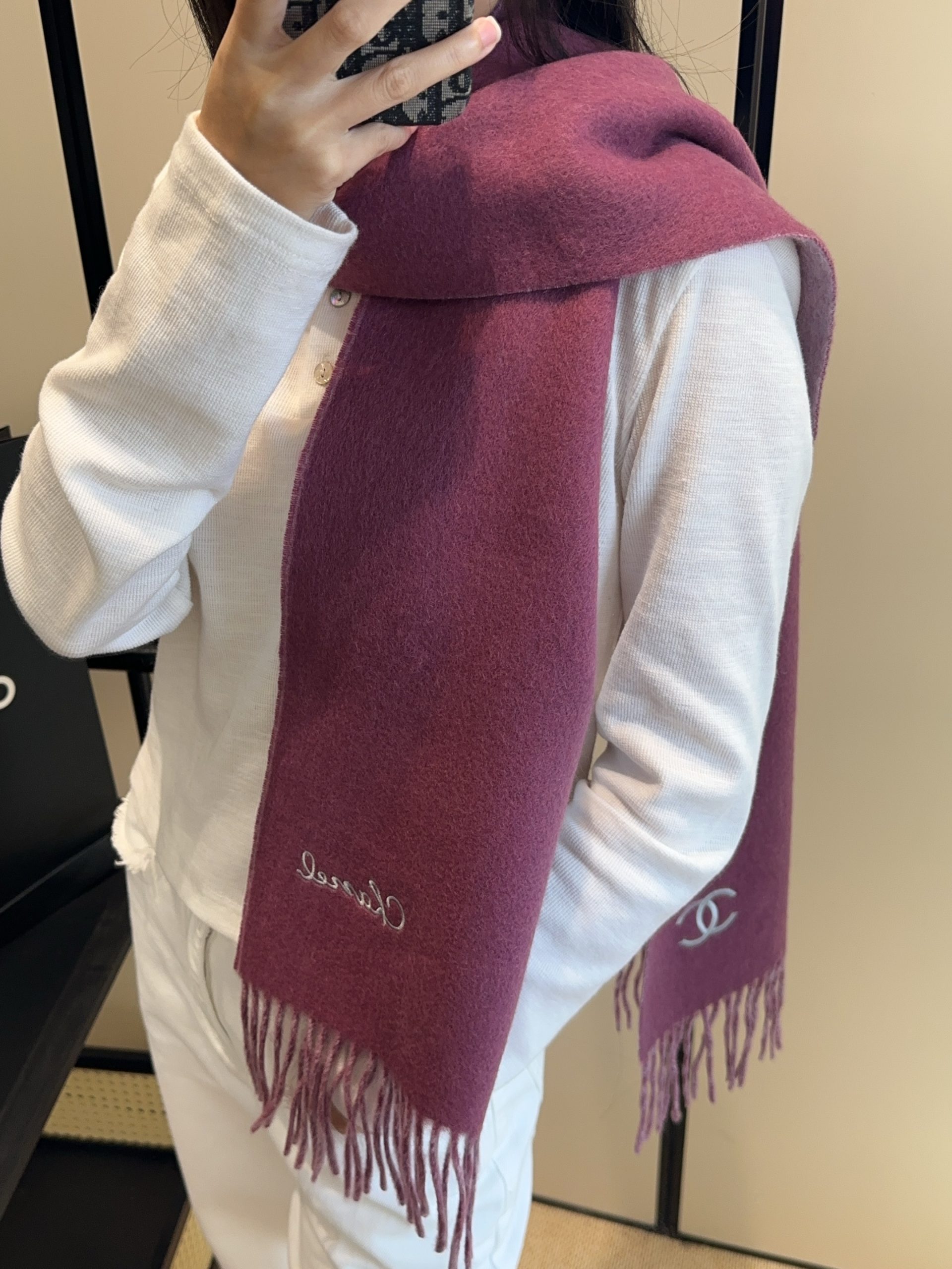 2025秋冬muffler シャネル マフラー 防寒 大判 ストール