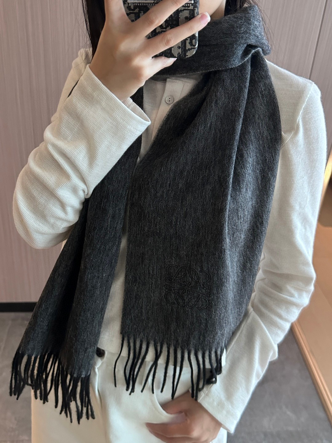 2025秋冬muffler ロエベ マフラー 防寒 大判 ストール