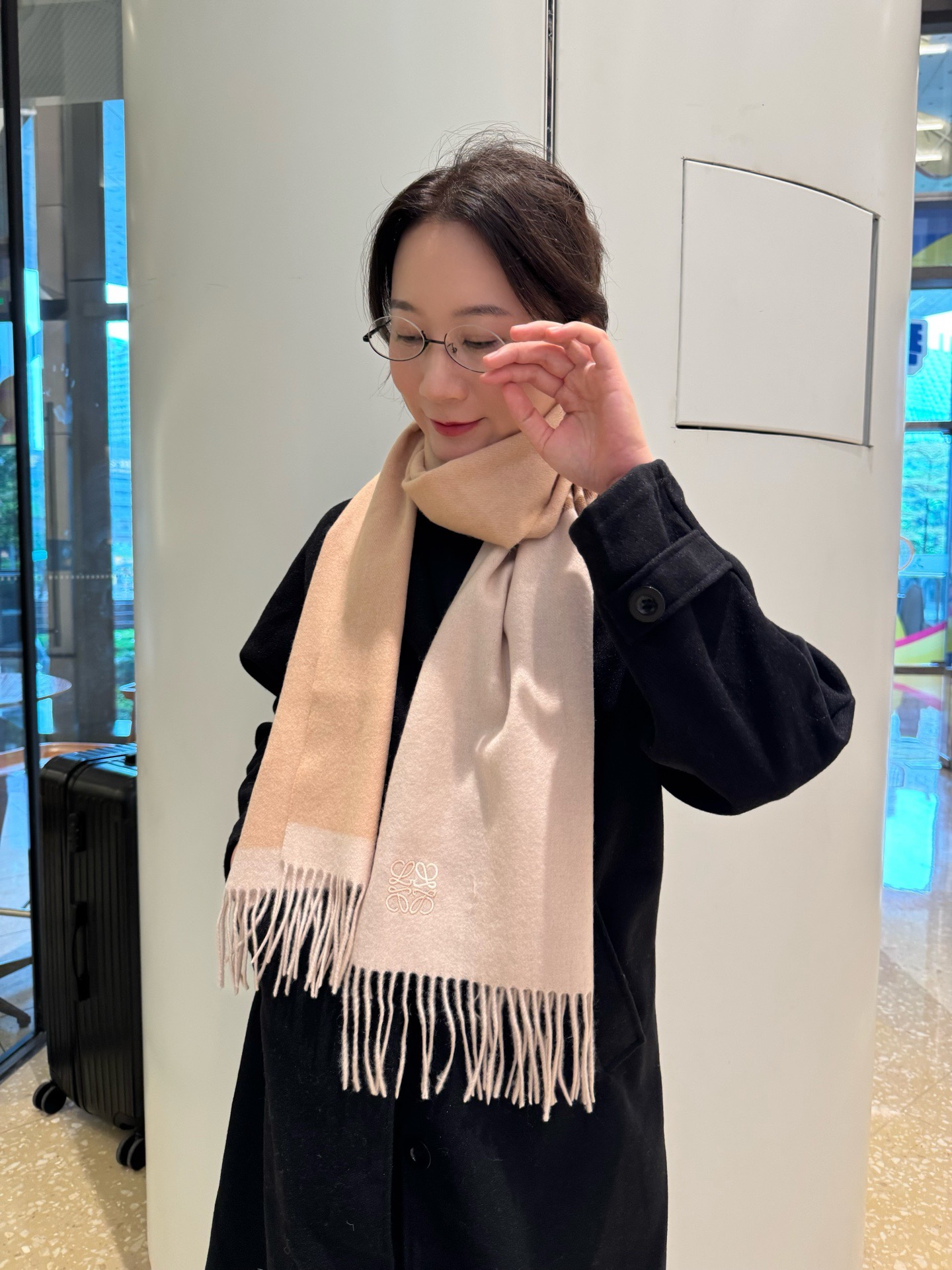 2025秋冬muffler ロエベ マフラー 防寒 大判 ストール