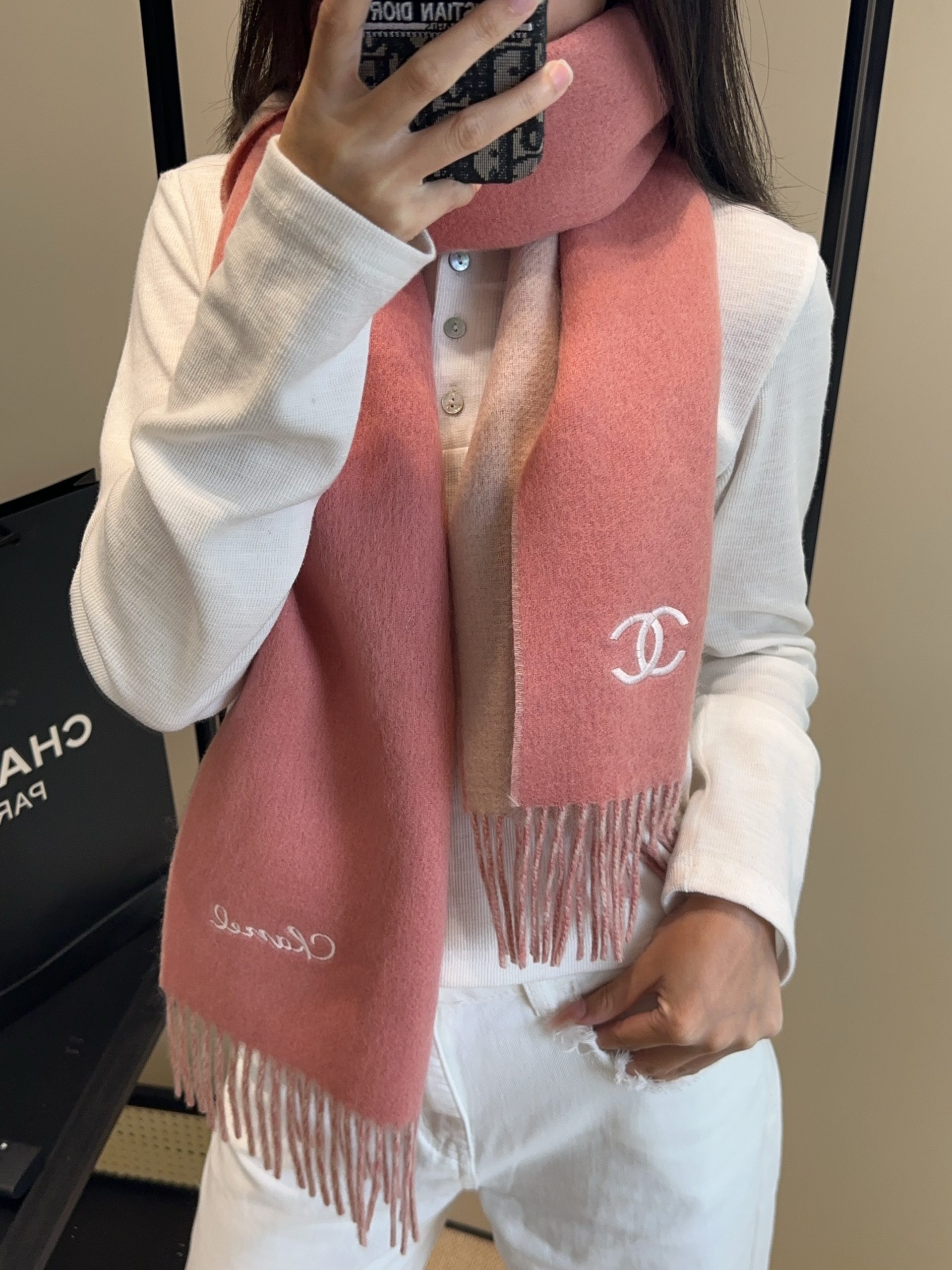 2025秋冬muffler シャネル マフラー 防寒 大判 ストール