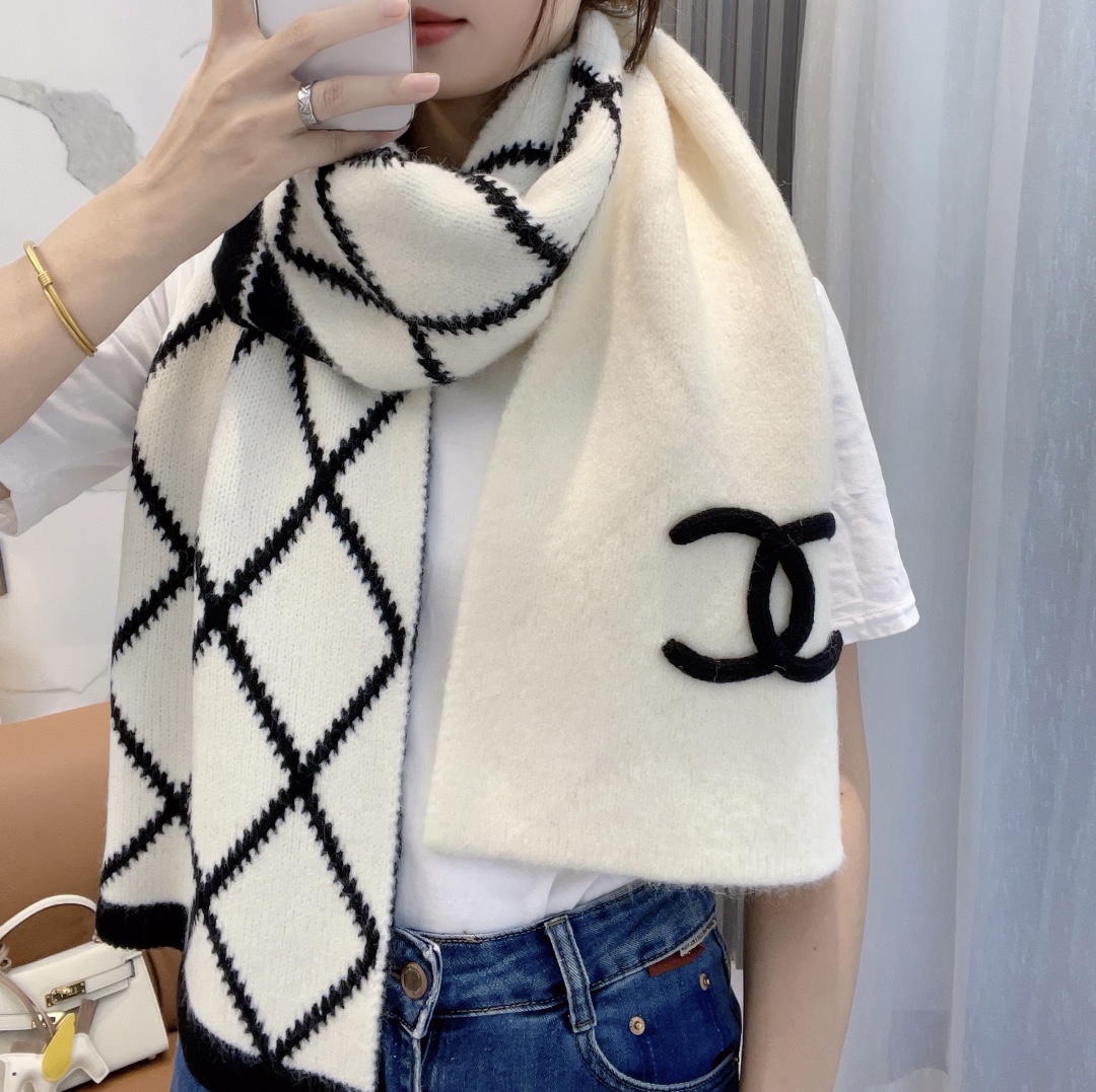 2025秋冬人気muffler シャネル マフラー 防寒 大判 ストール