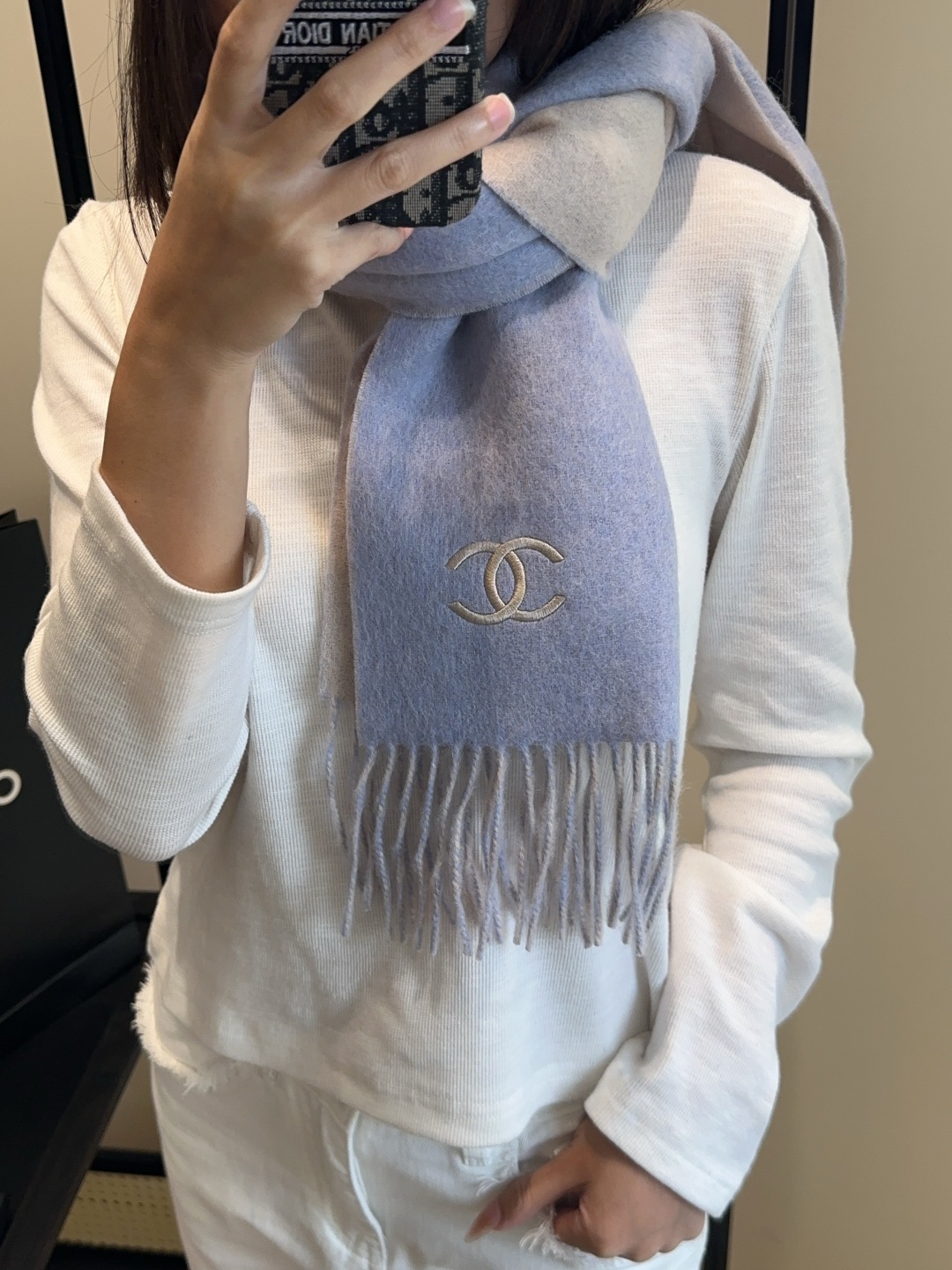 2025秋冬muffler シャネル マフラー 防寒 大判 ストール