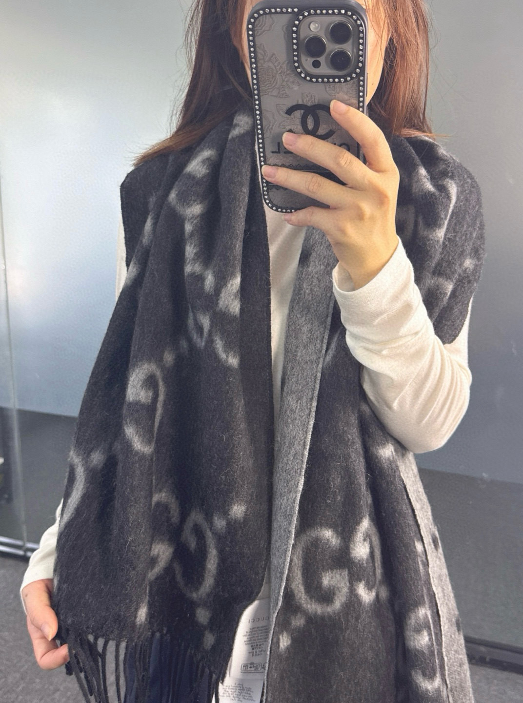 2025秋冬muffler グッチ マフラー 防寒 大判 ストール