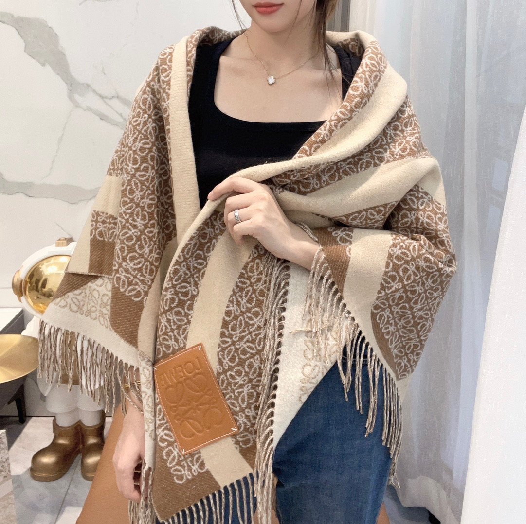 2025秋冬muffler ロエベ マフラー 防寒 大判 ストール
