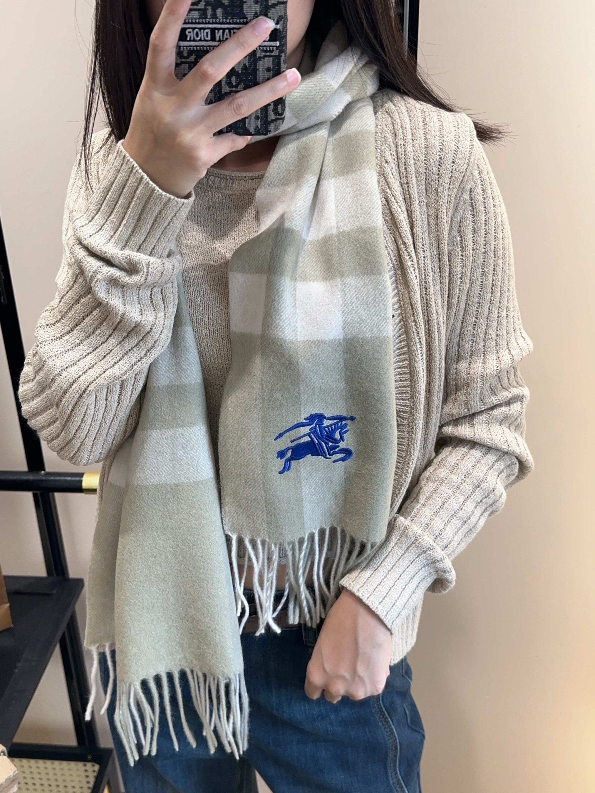 2025秋冬muffler バーバリー マフラー 防寒 大判 ストール