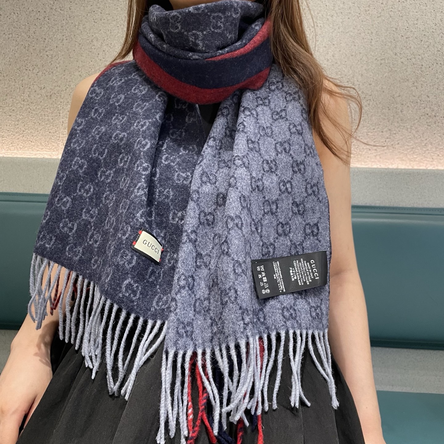 2025秋冬新着 muffler グッチ マフラー 防寒 大判 ストール