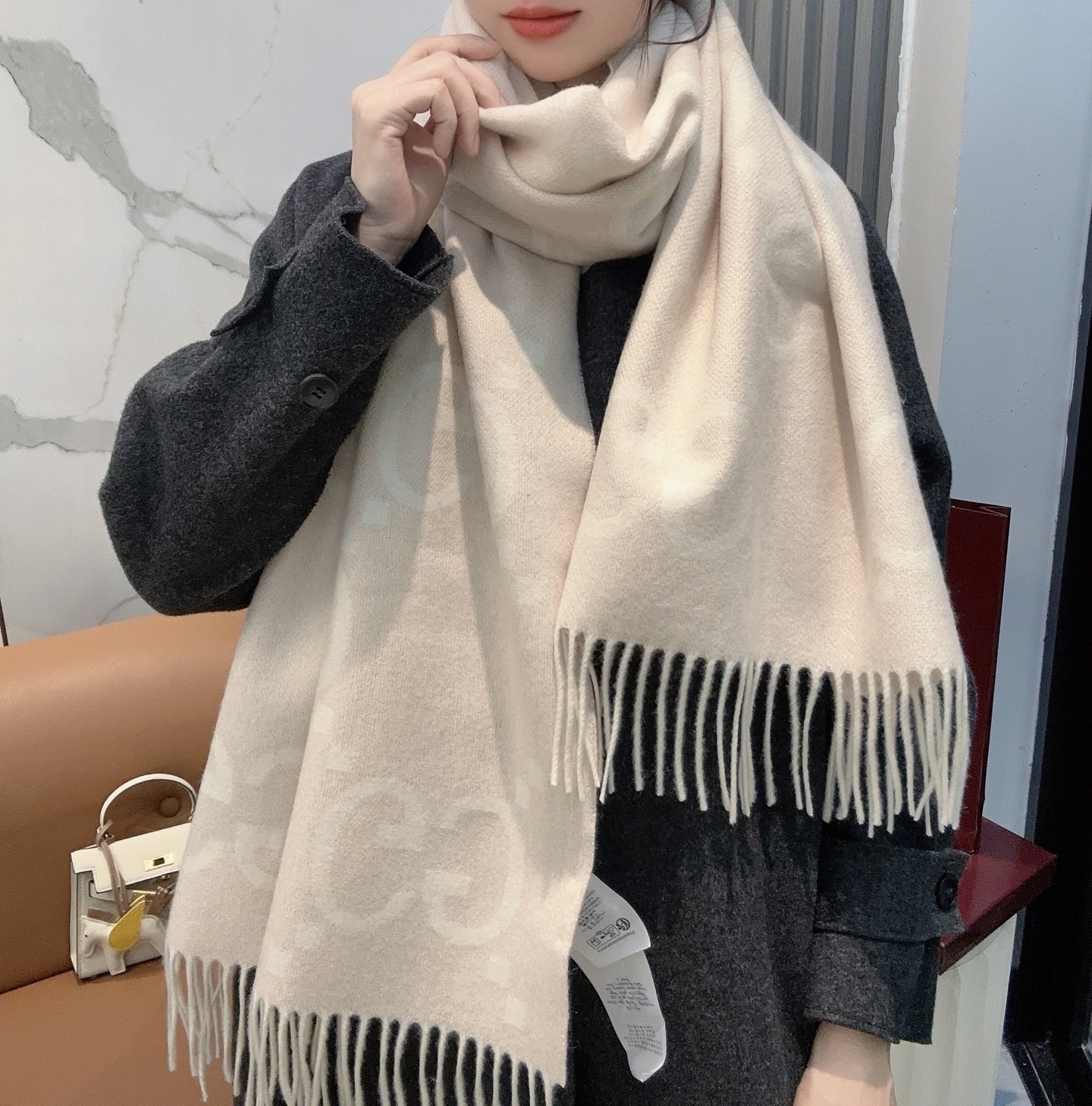 2025秋冬muffler グッチ マフラー 防寒 大判 ストール