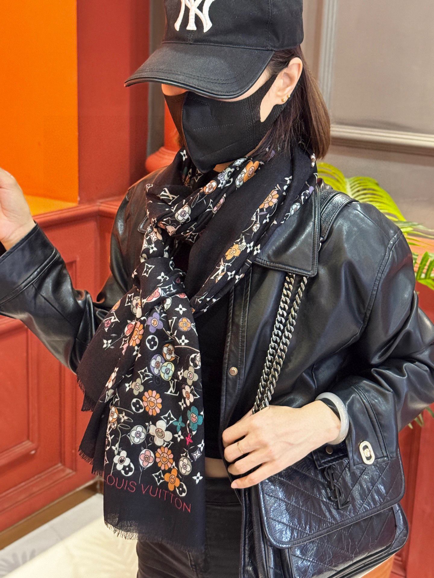 2025秋冬muffler ルイヴィトン マフラー 防寒 大判 ストール