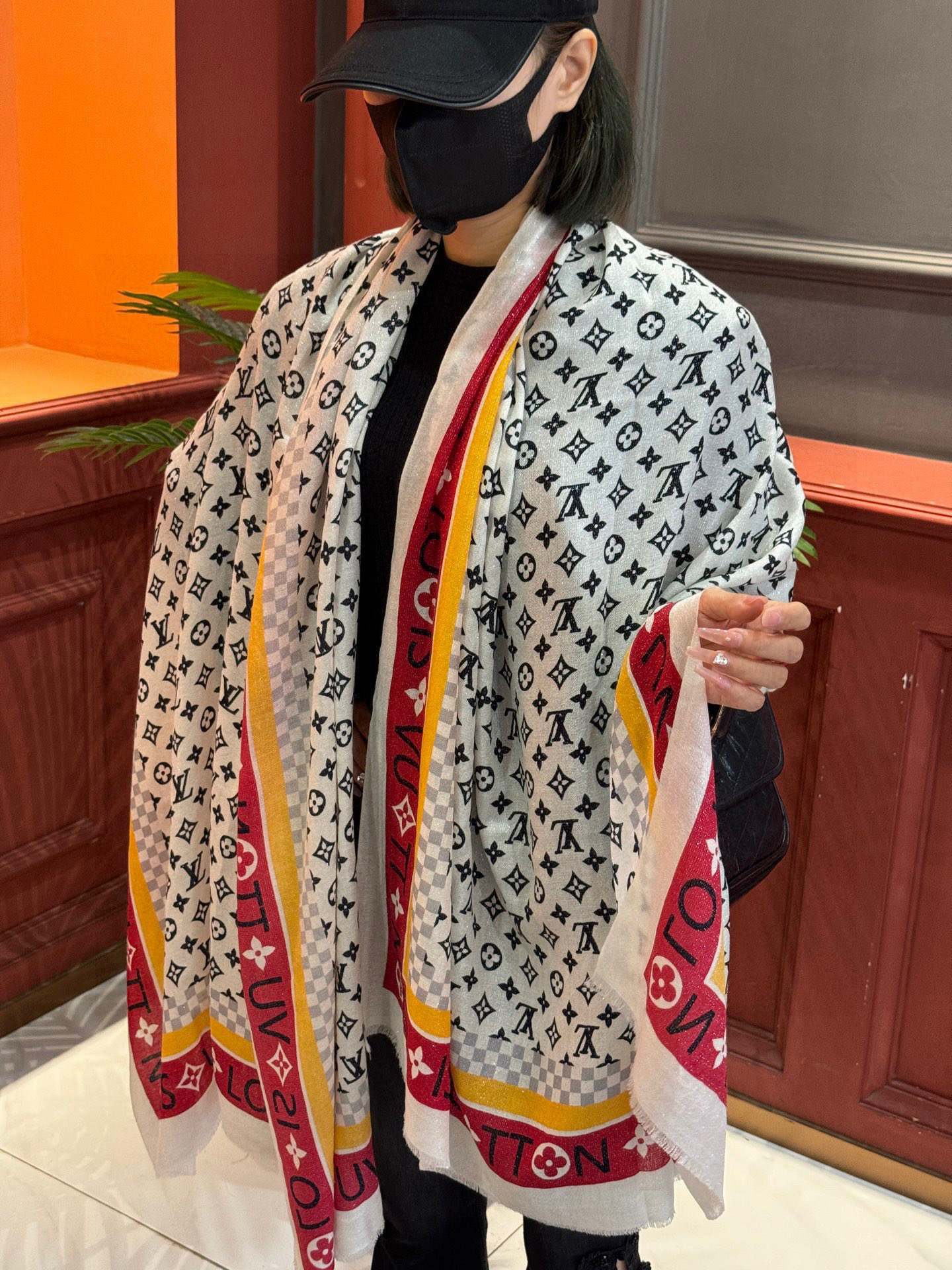 2025秋冬muffler ルイヴィトン マフラー 防寒 大判 ストール