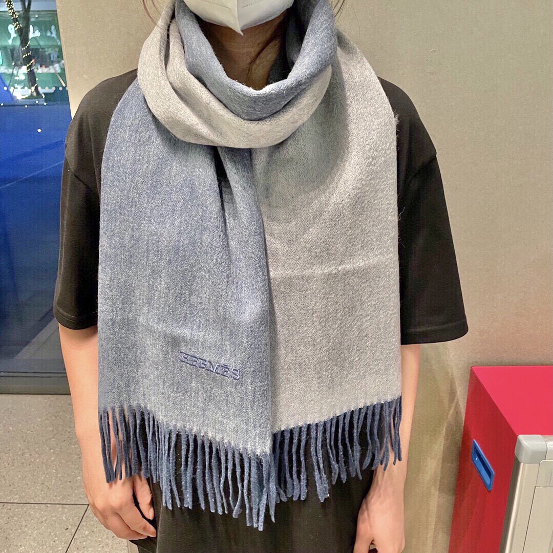 2025秋冬muffler エルメス マフラー 防寒 大判 ストール