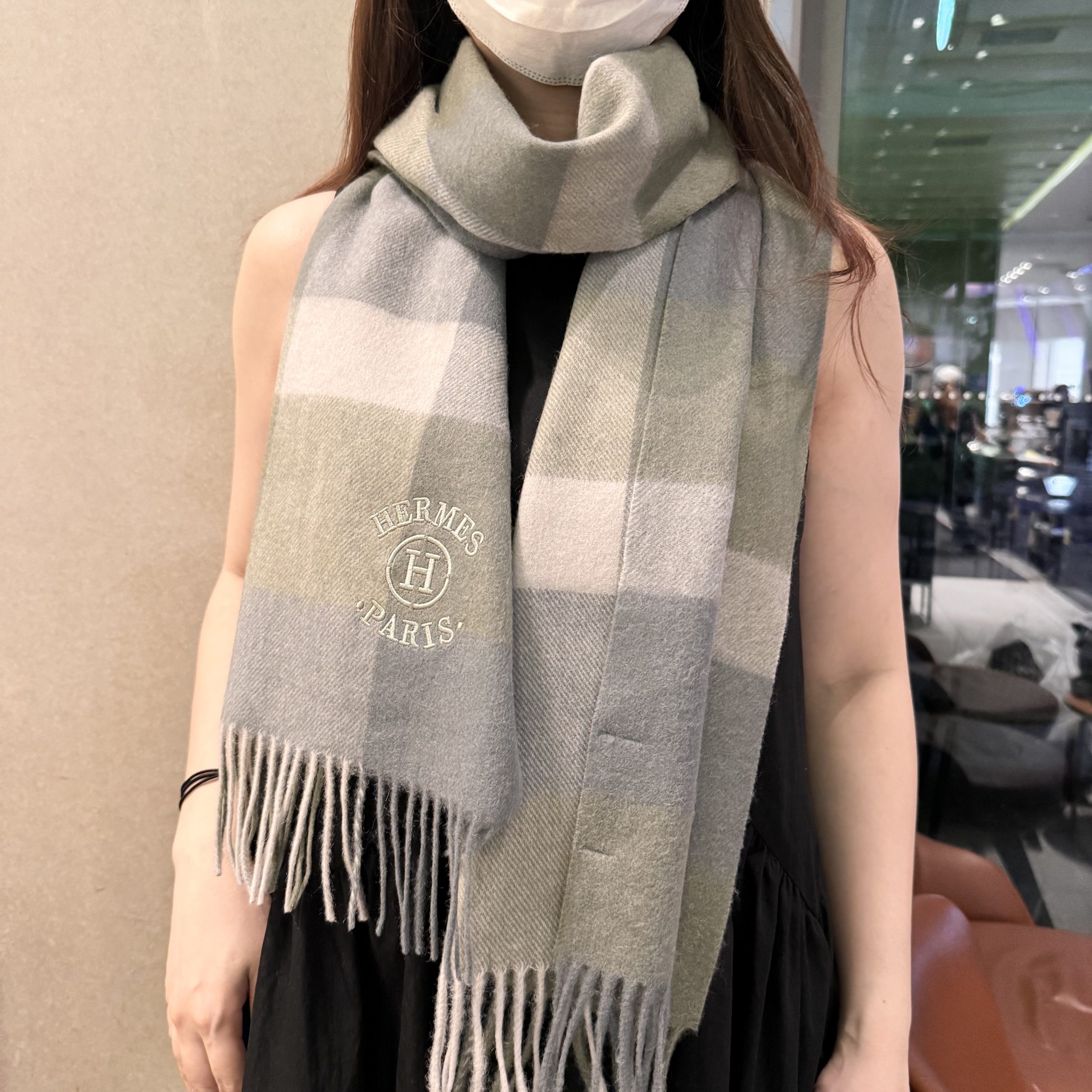 2025秋冬muffler エルメス マフラー 防寒 大判 ストール