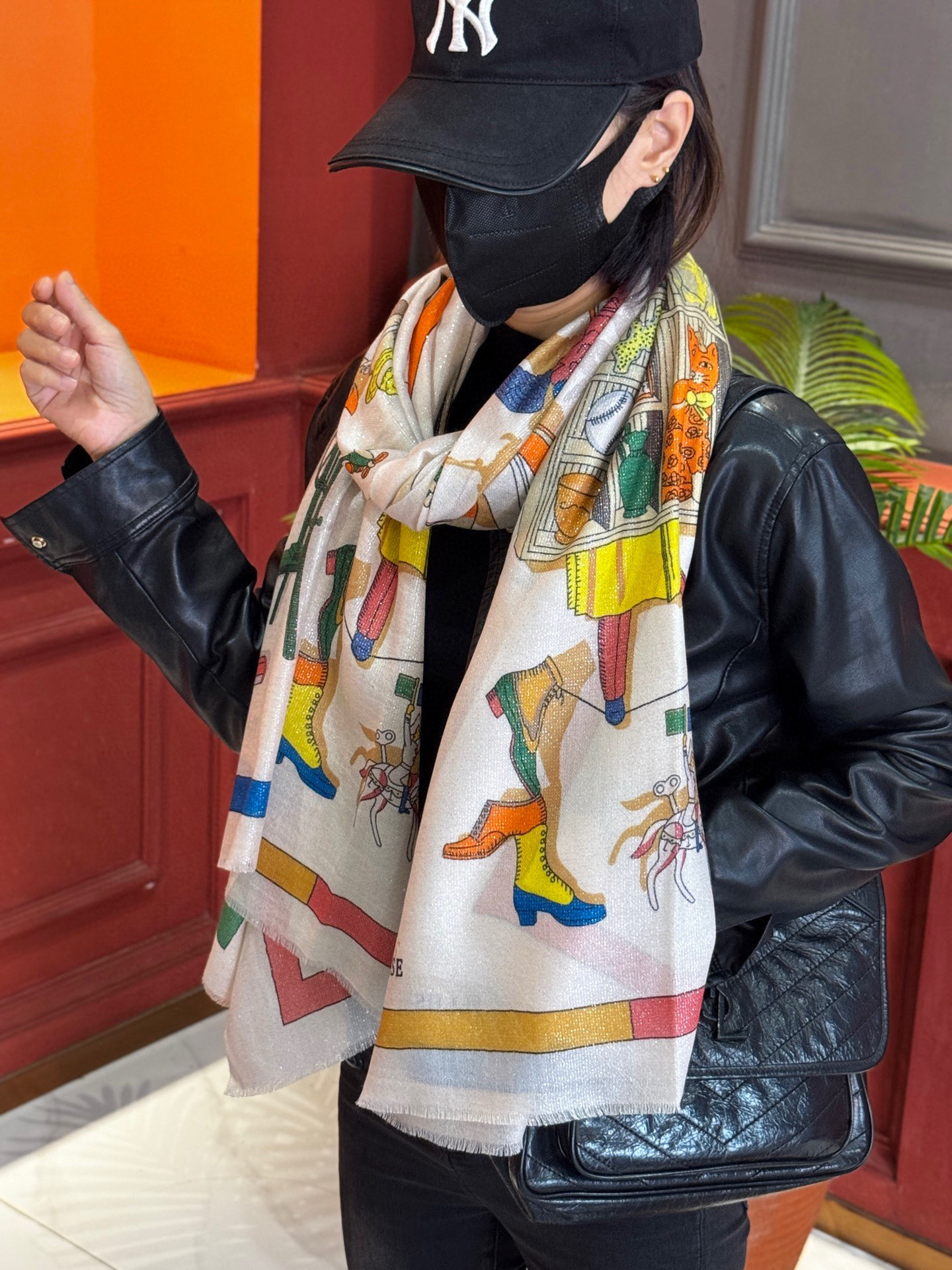 2025秋冬muffler エルメス マフラー 防寒 大判 ストール