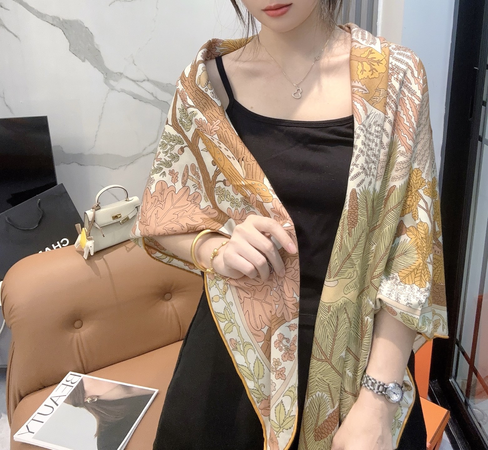 2025秋冬muffler エルメス マフラー 防寒 大判 ストール
