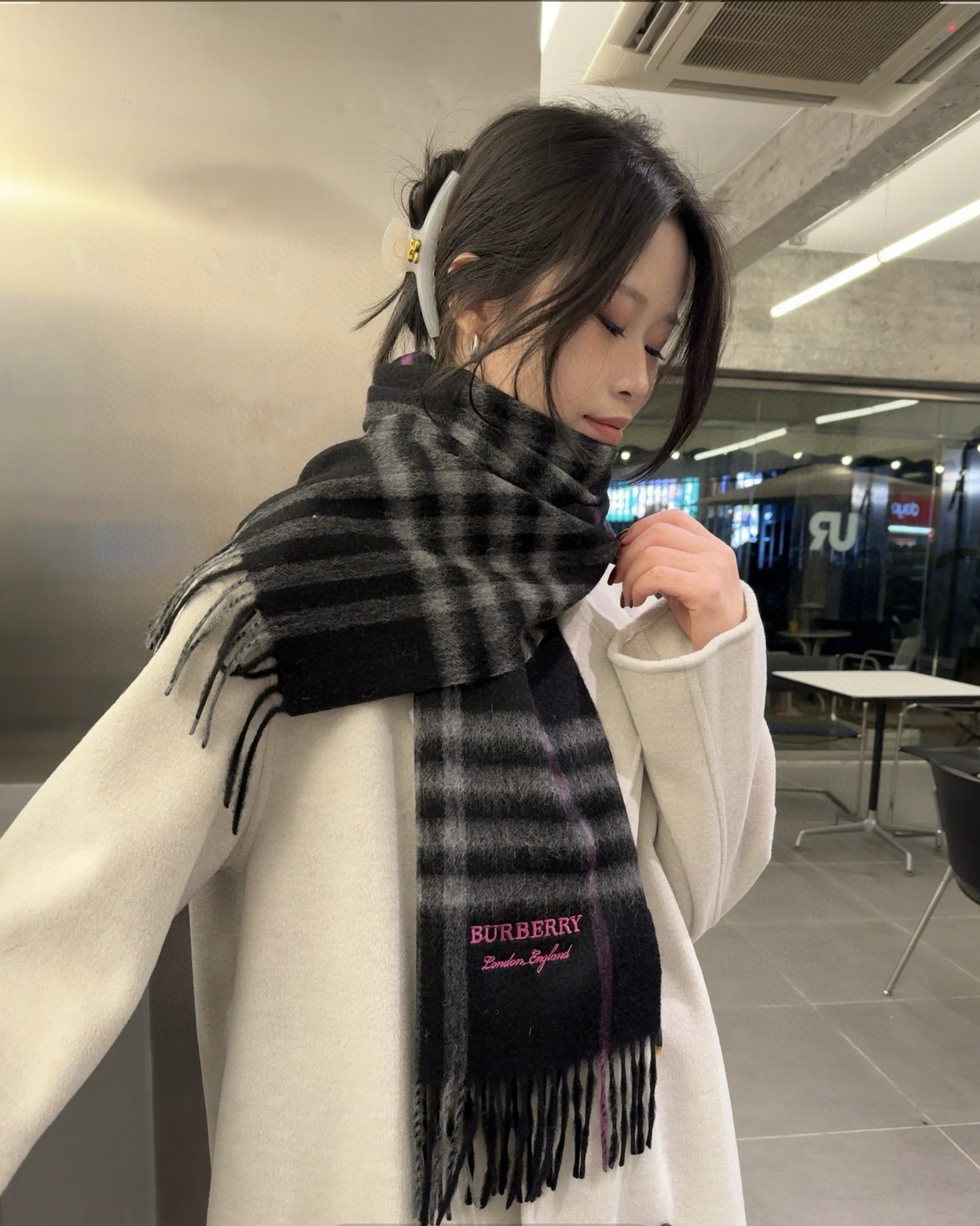 2025秋冬muffler バーバリー マフラー 防寒 大判 ストール
